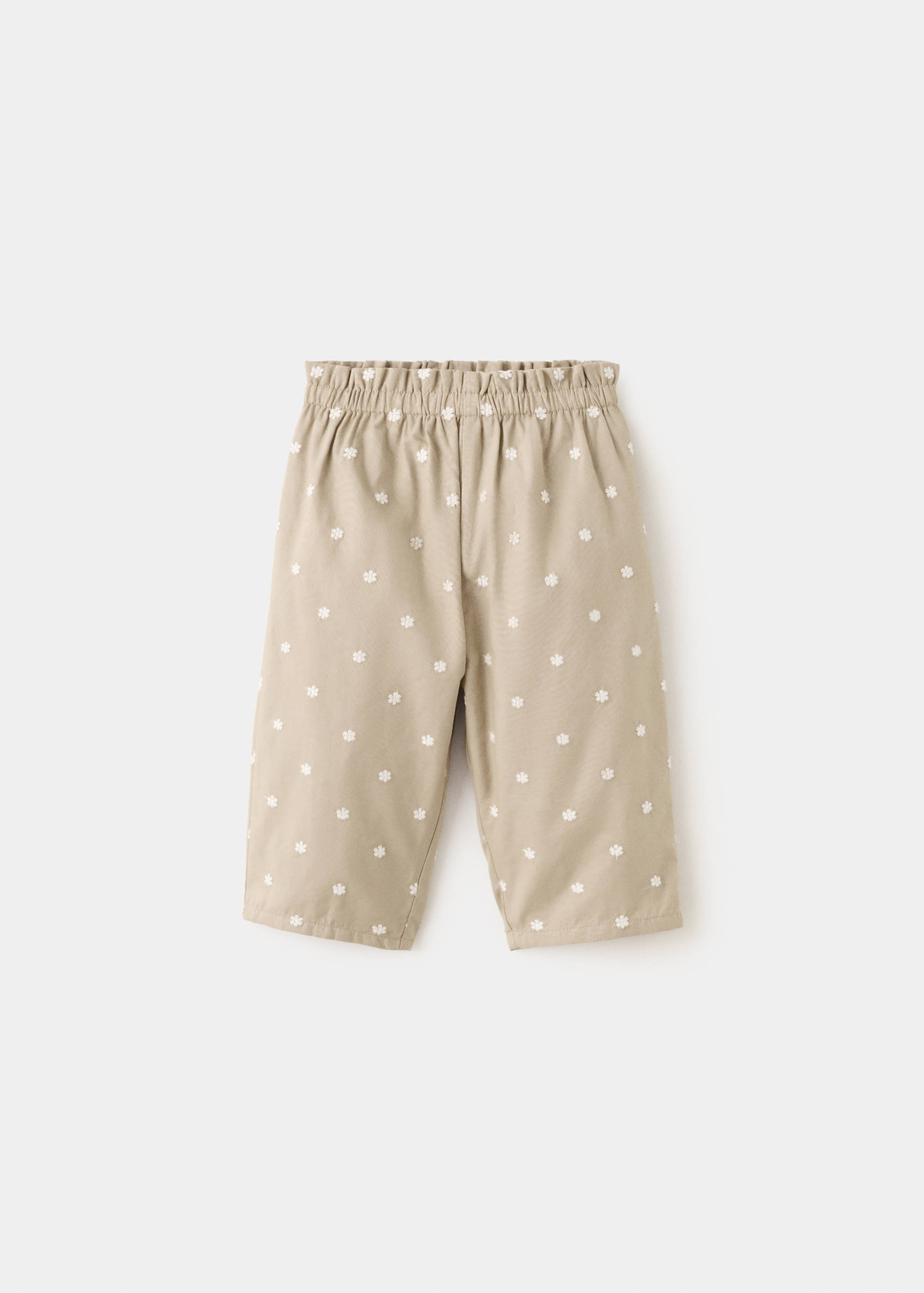 Cotton trousers with embroidered flowers - Reverse of the article