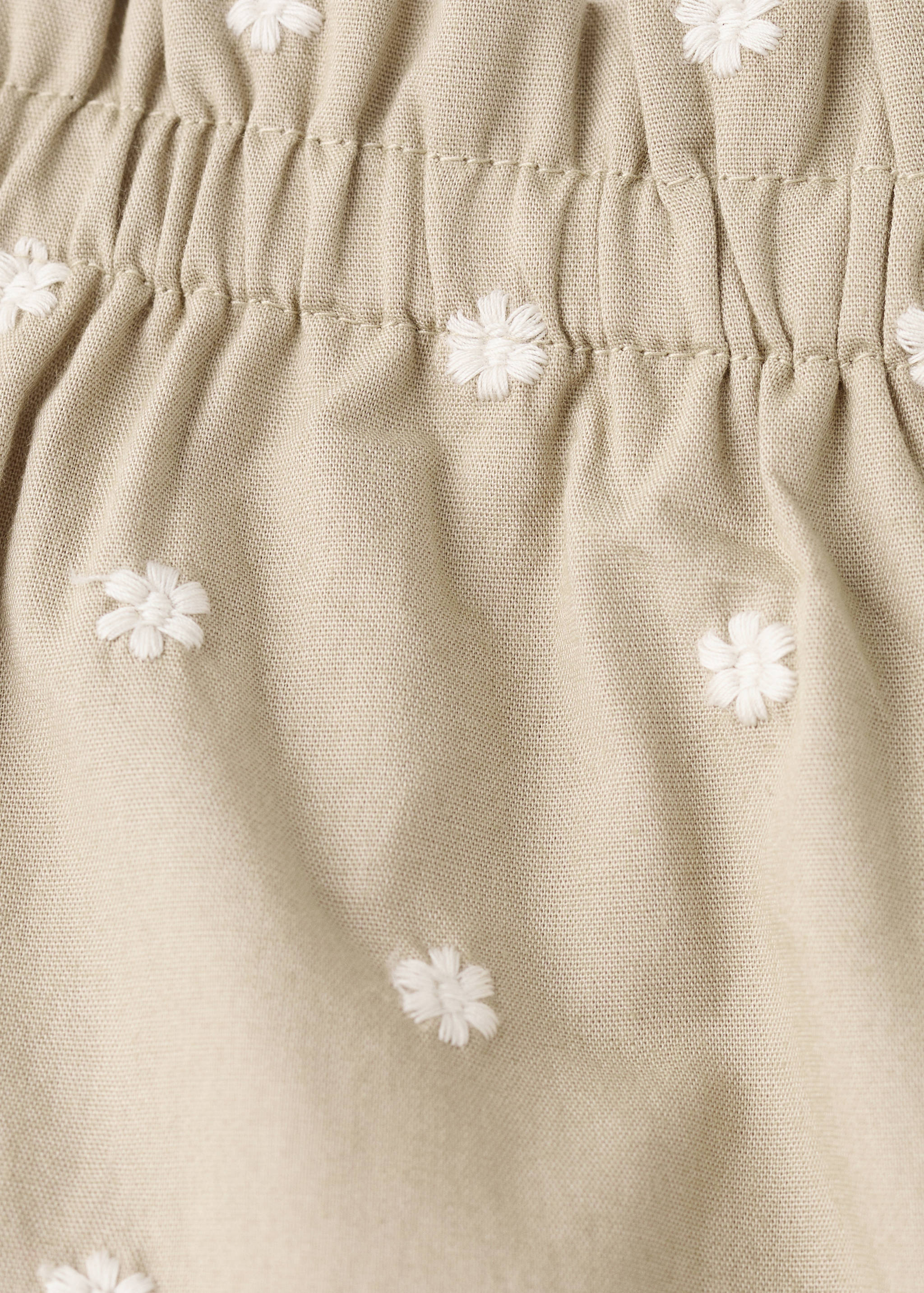 Cotton trousers with embroidered flowers - Details of the article 8