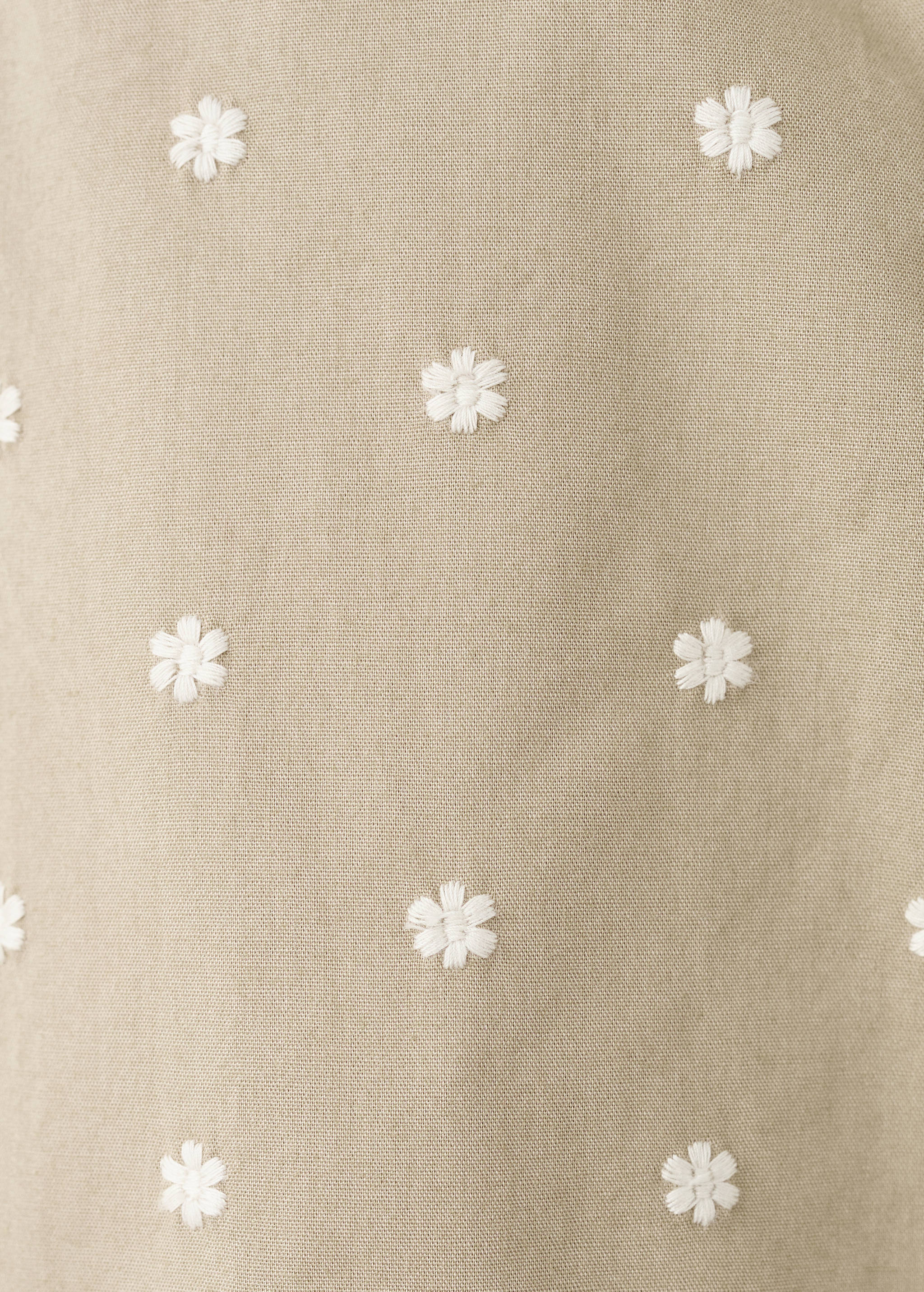 Cotton trousers with embroidered flowers - Details of the article 0