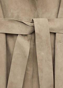 Long suede trench with belt — Medium Brown 7