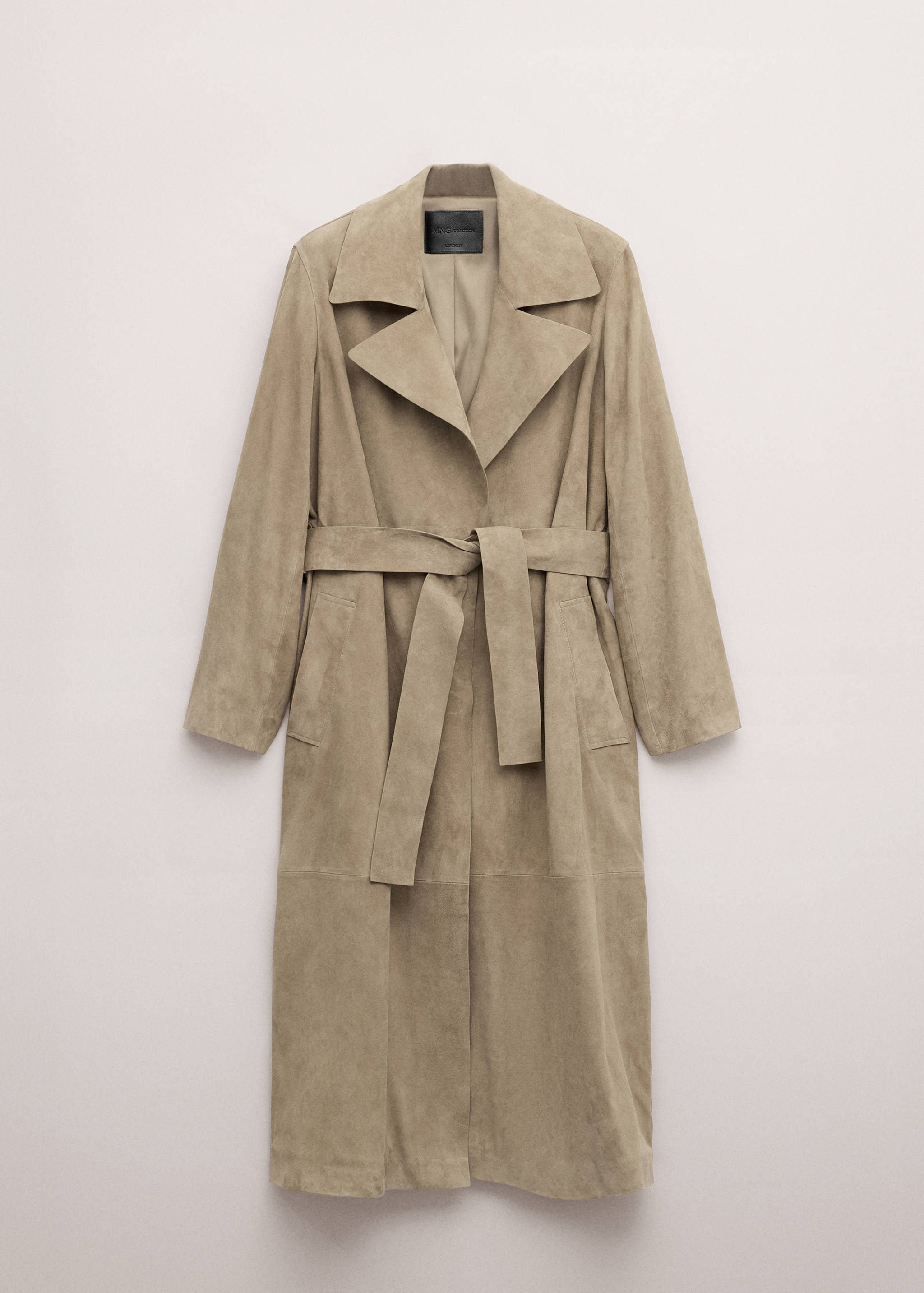 Long suede trench coat with belt - Article without model