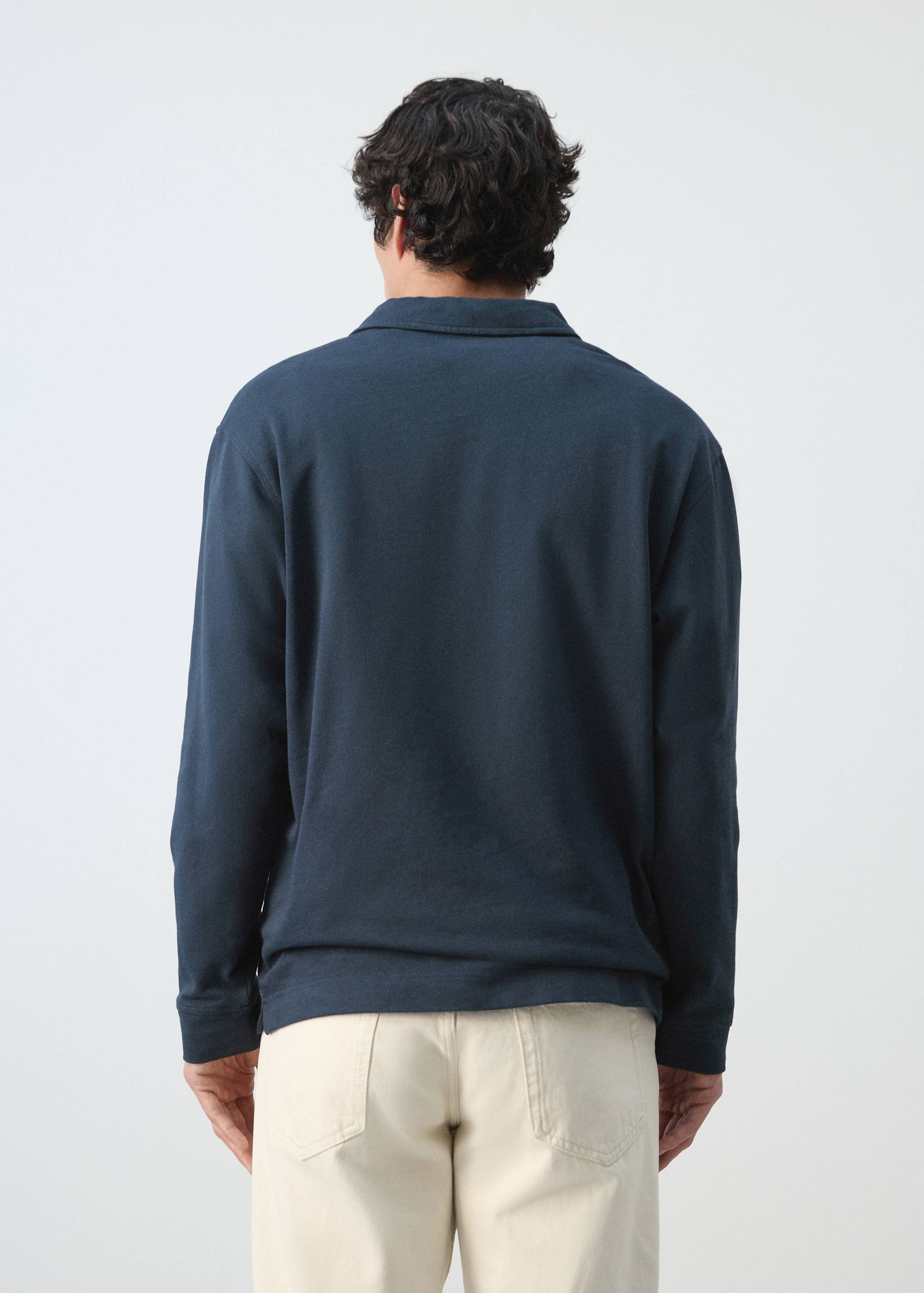 100% cotton polo shirt with graphic embroidery - Reverse of the article