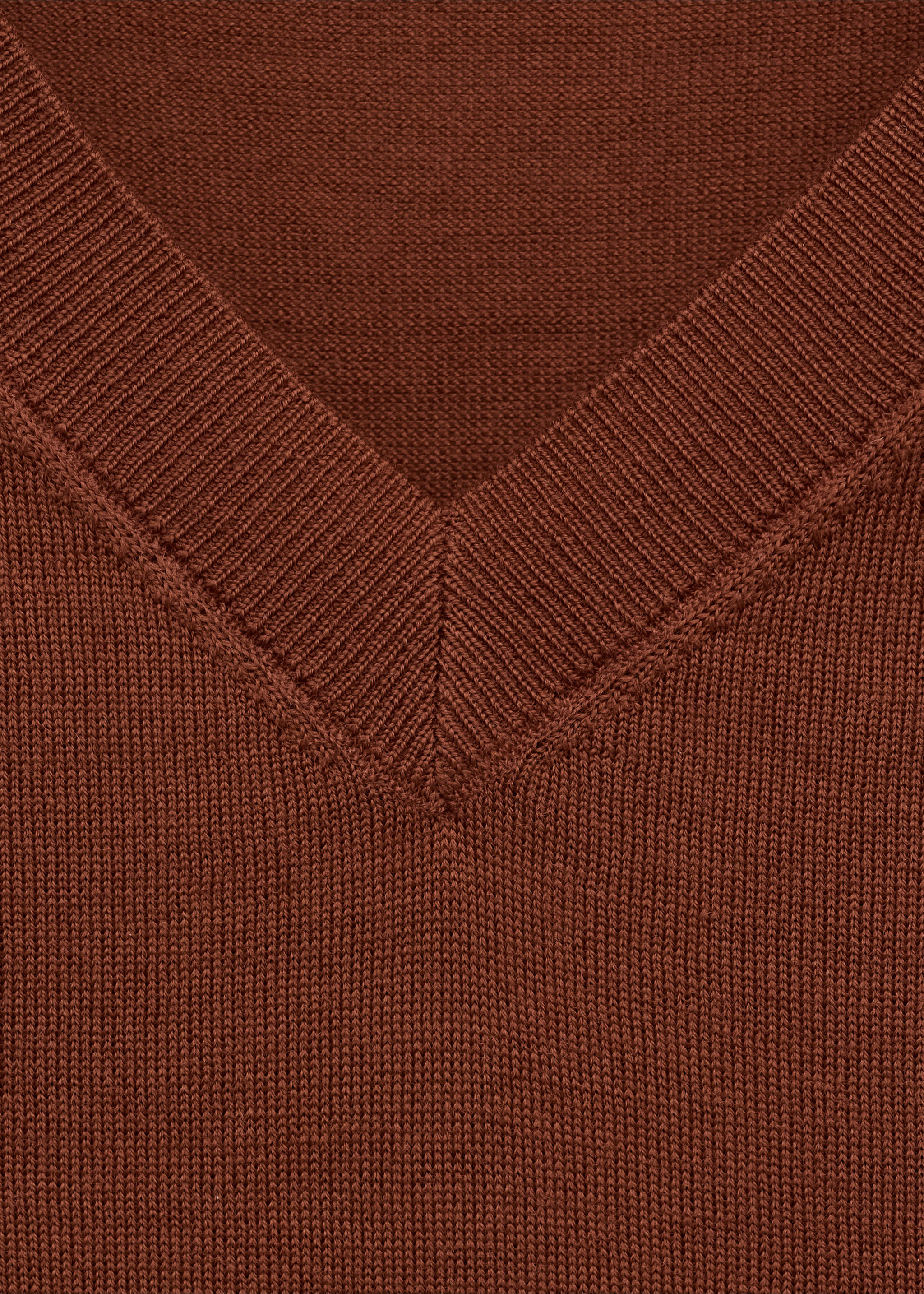 100% wool short-sleeved sweater - Details of the article 8, Russet. Ref: 27064440-00.