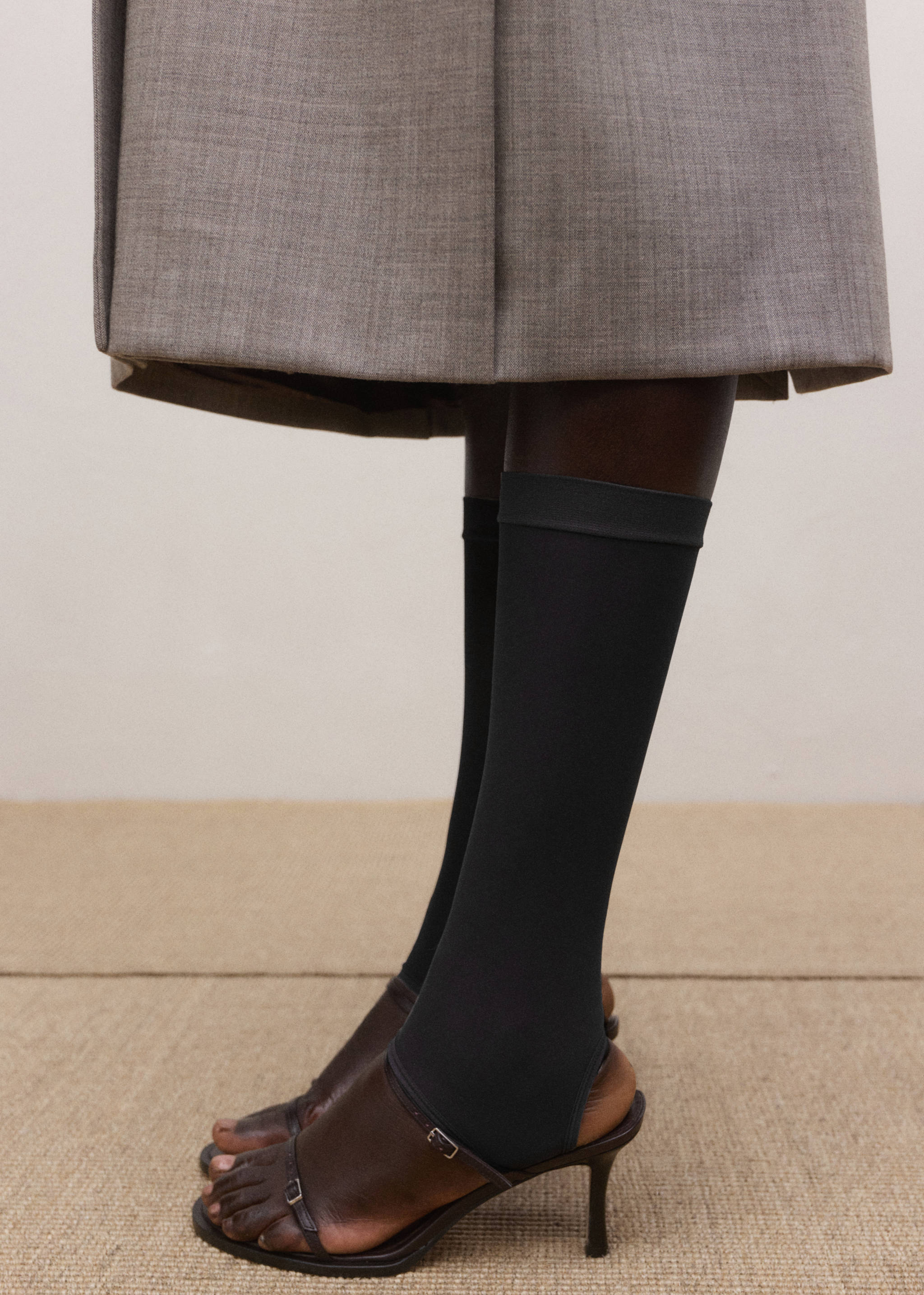 Mitjons puntera oberta - Pla general, Negre. Ref: 27064441-00.