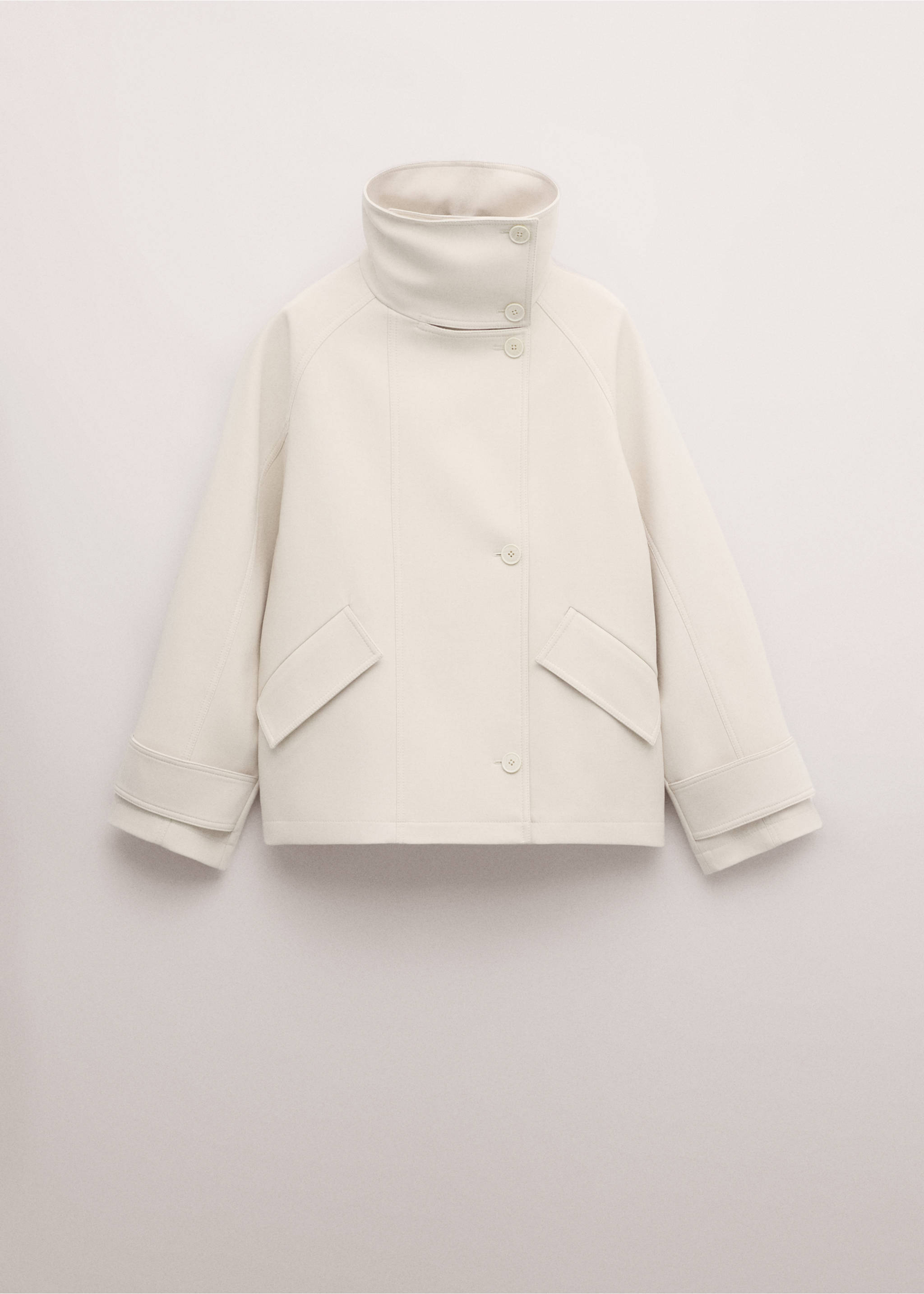 Funnel neck parka with pockets - Article without model, Vanilla. Ref: 27064444-00.