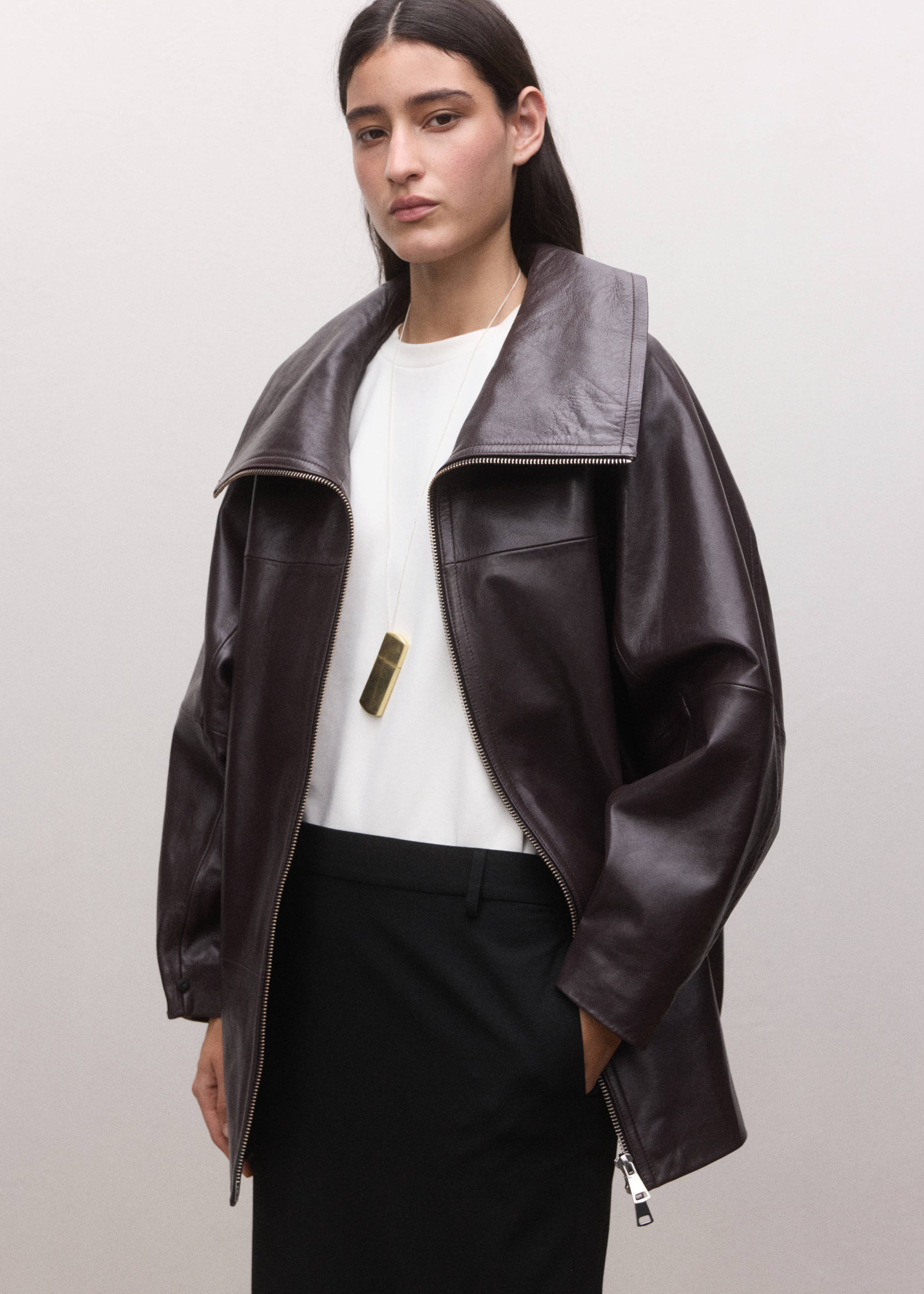 Jupe midi laine mélangée - Détail de l'article 1