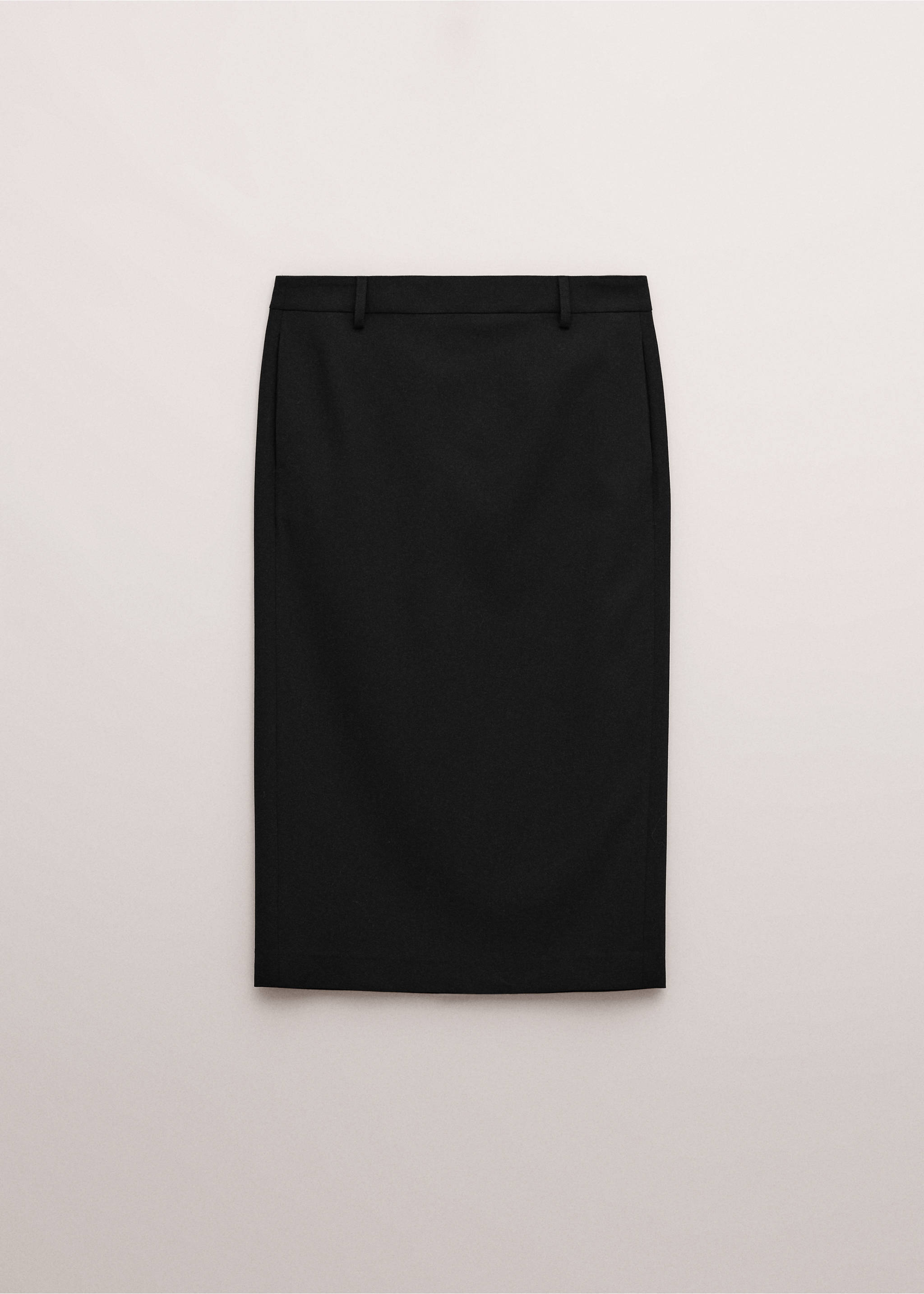 Midiskjørt i ullblanding - Artikkel uten modell, Svart. Ref: 27064445-00.