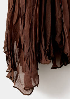 Ruffled chiffon skirt — Brown 8