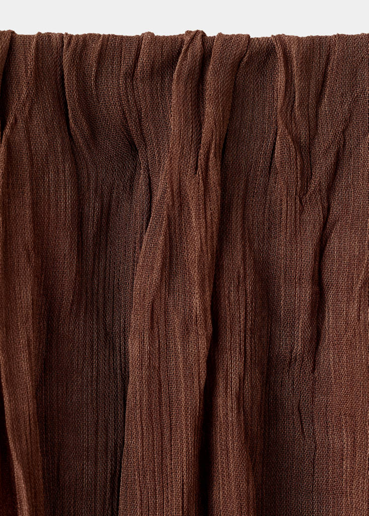 Ruffled chiffon skirt — Brown