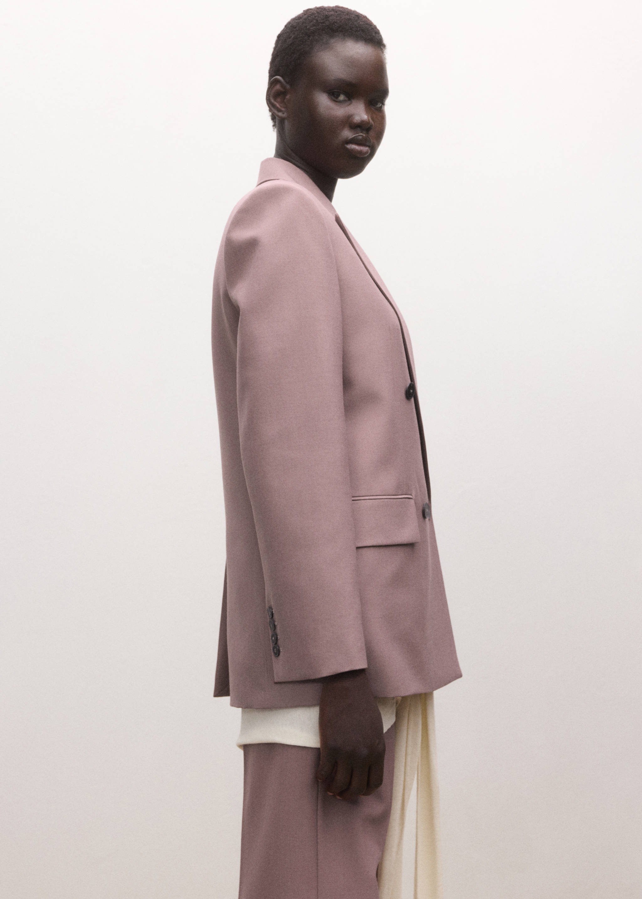 Blazer costume en laine double boutonnage - Plan moyen