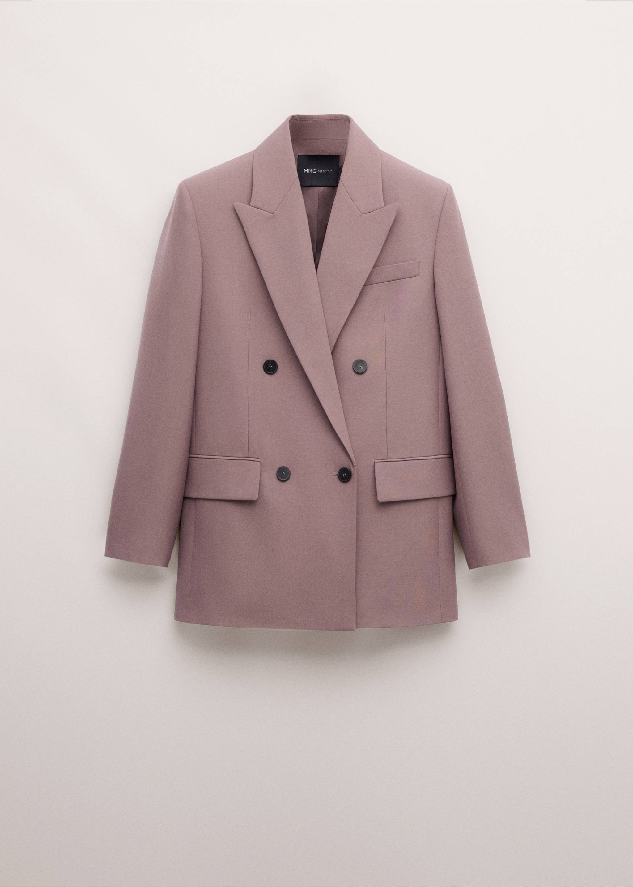 Double-breasted wool suit jacket - Article without model, Pink. Ref: 27064447-00.