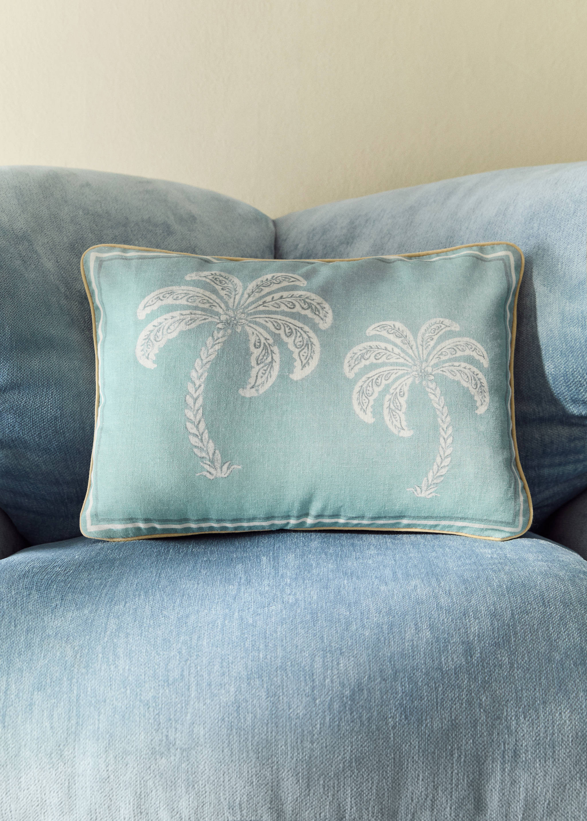 Housse de coussin enfant en coton à motif floral - Plan général