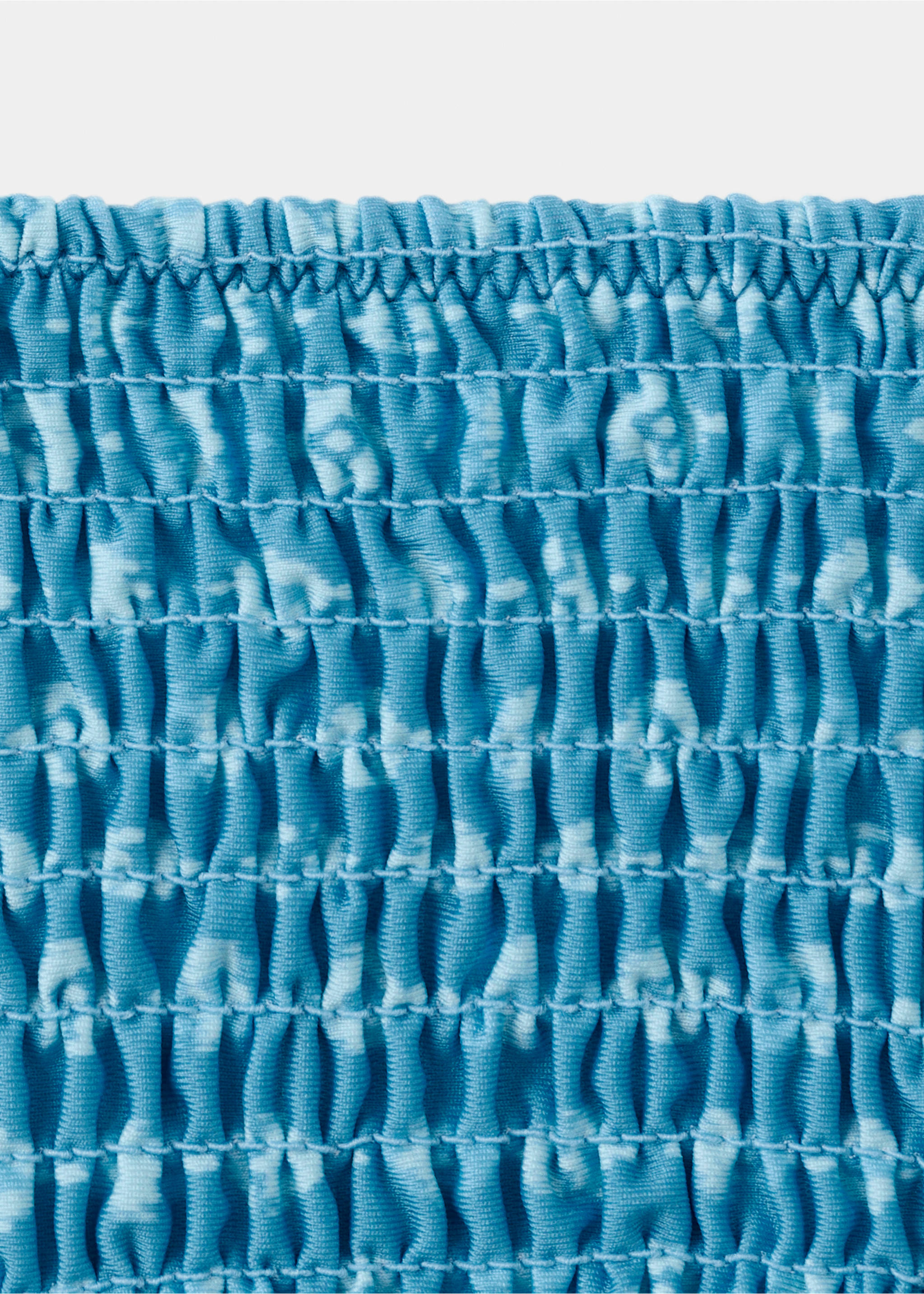 Ruched bikini with mid-rise bottoms - Details of the article 8, Blue. Ref: 27064769-00.