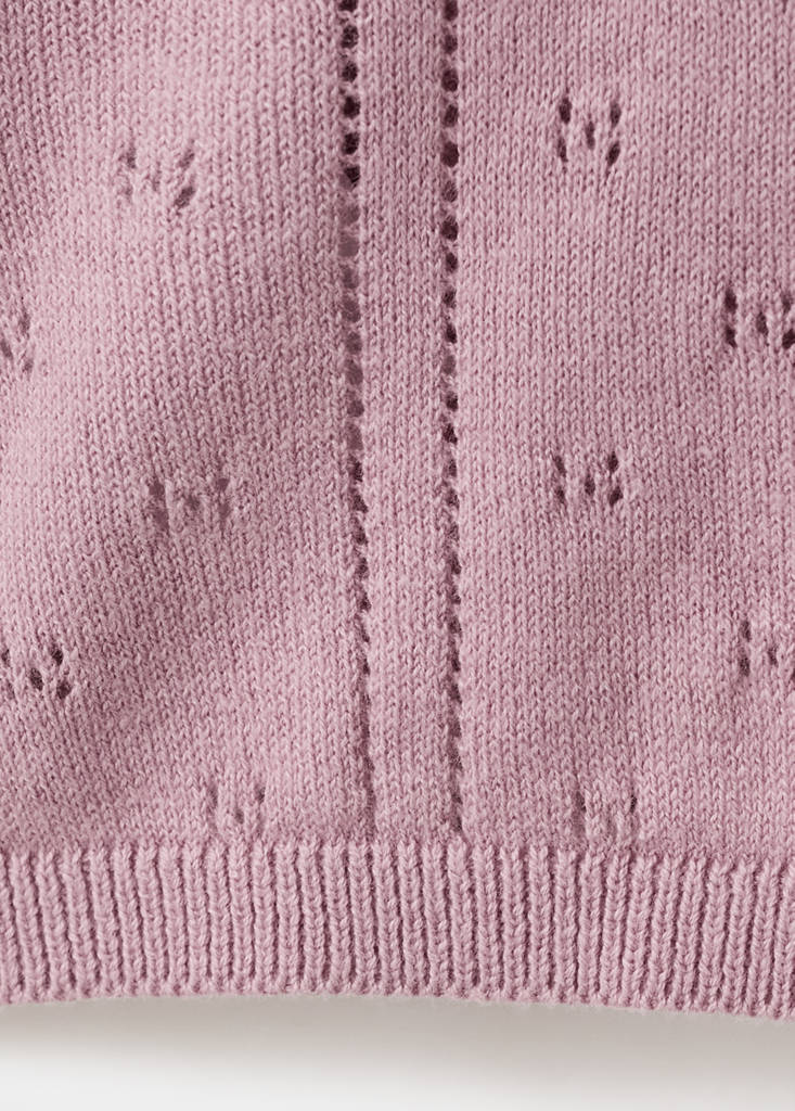 Openwork knit cardigan — Pink