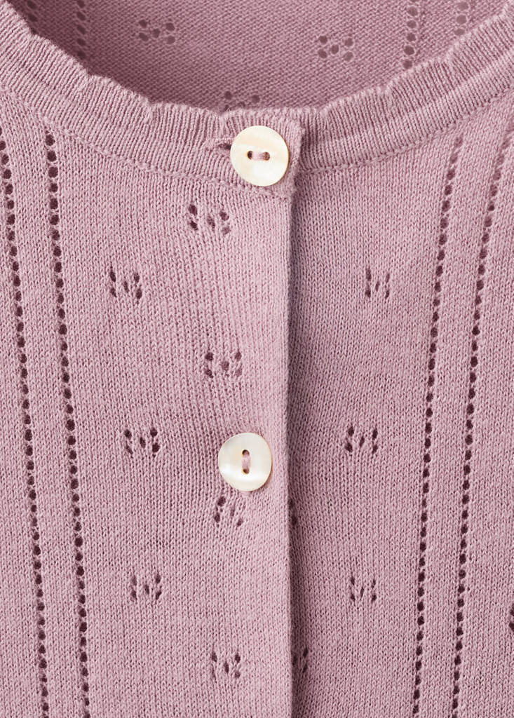 Openwork knit cardigan — Pink