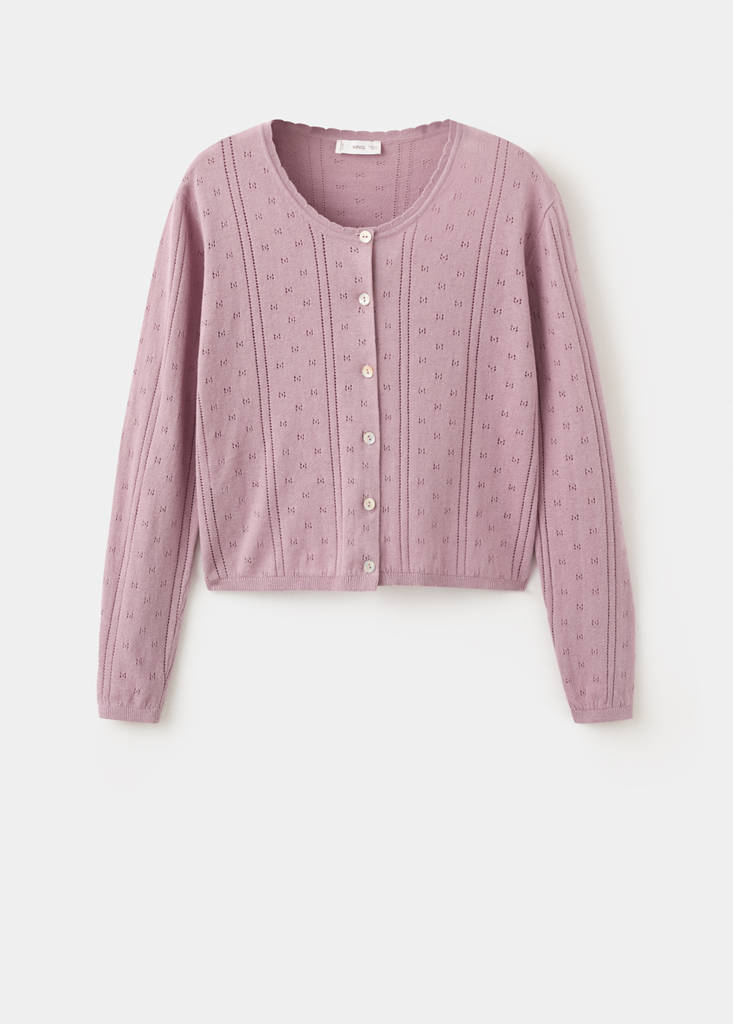 Openwork knit cardigan — Pink