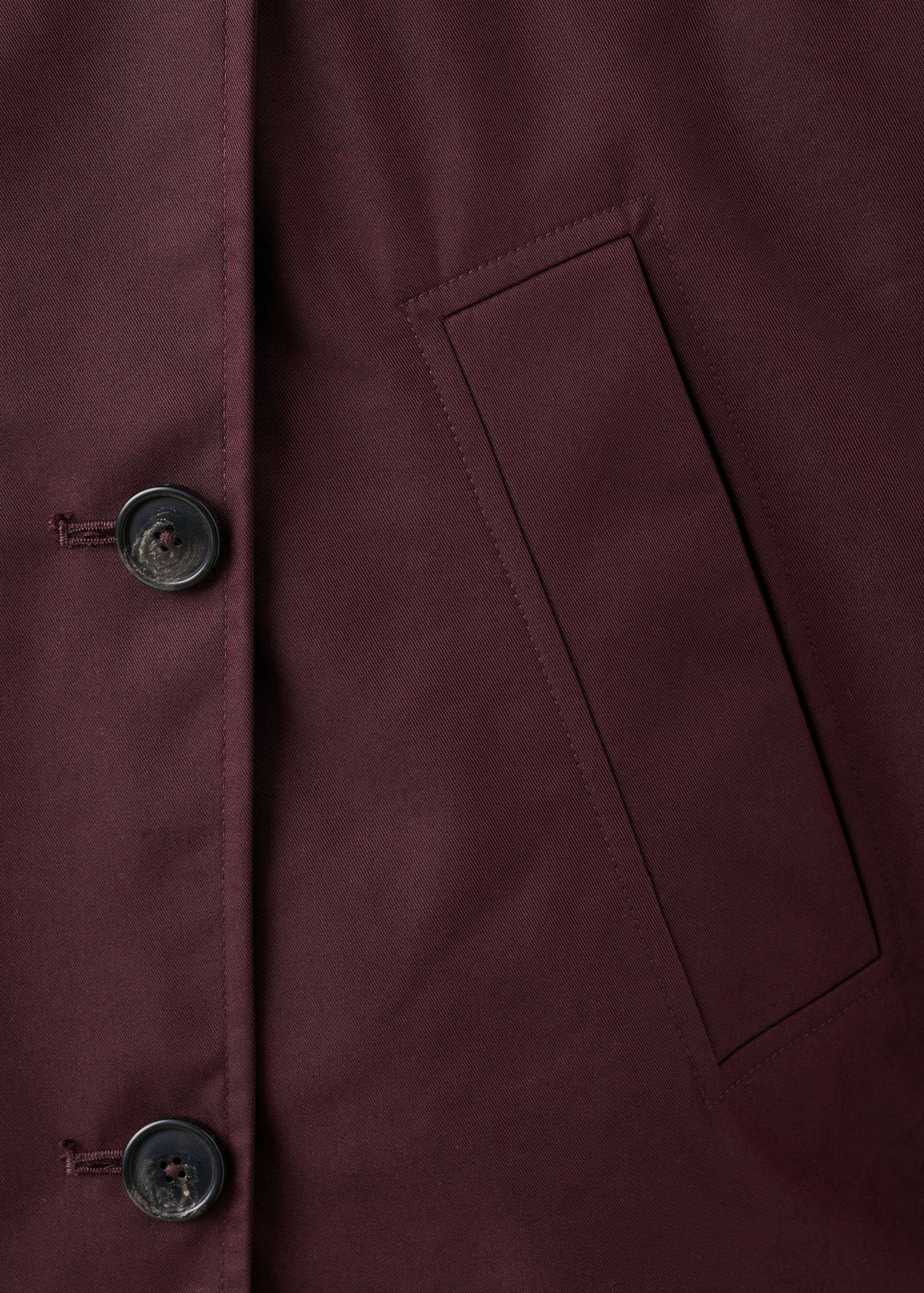 Short double-breasted trench coat with hood - Details of the article 8