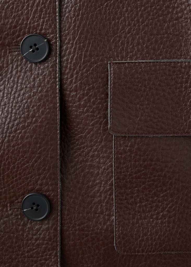 Faux-leather jacket with pockets — Maroon
