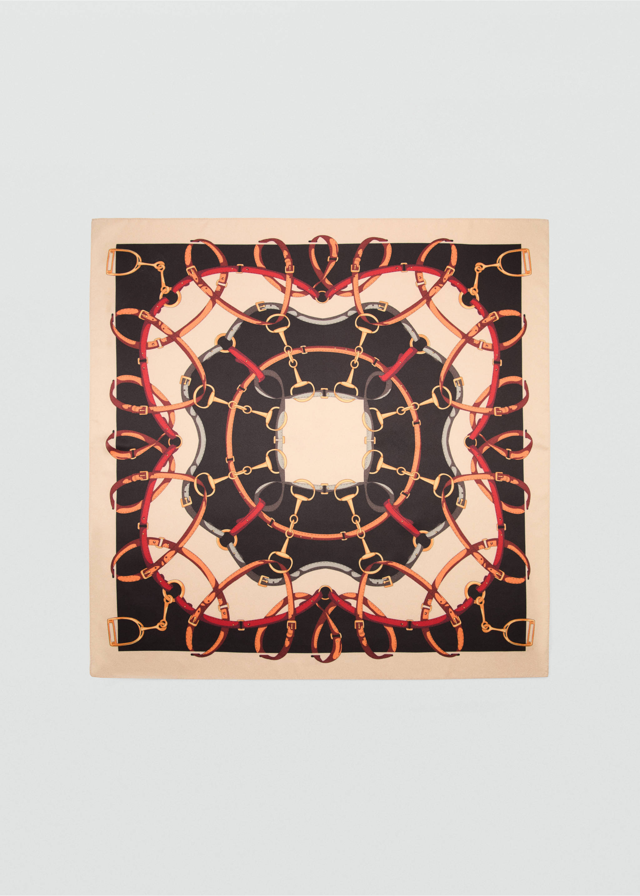 Шарф з ланцюжковим принтом - Товар без моделі, Бежевий. Ref: 27064776-00.