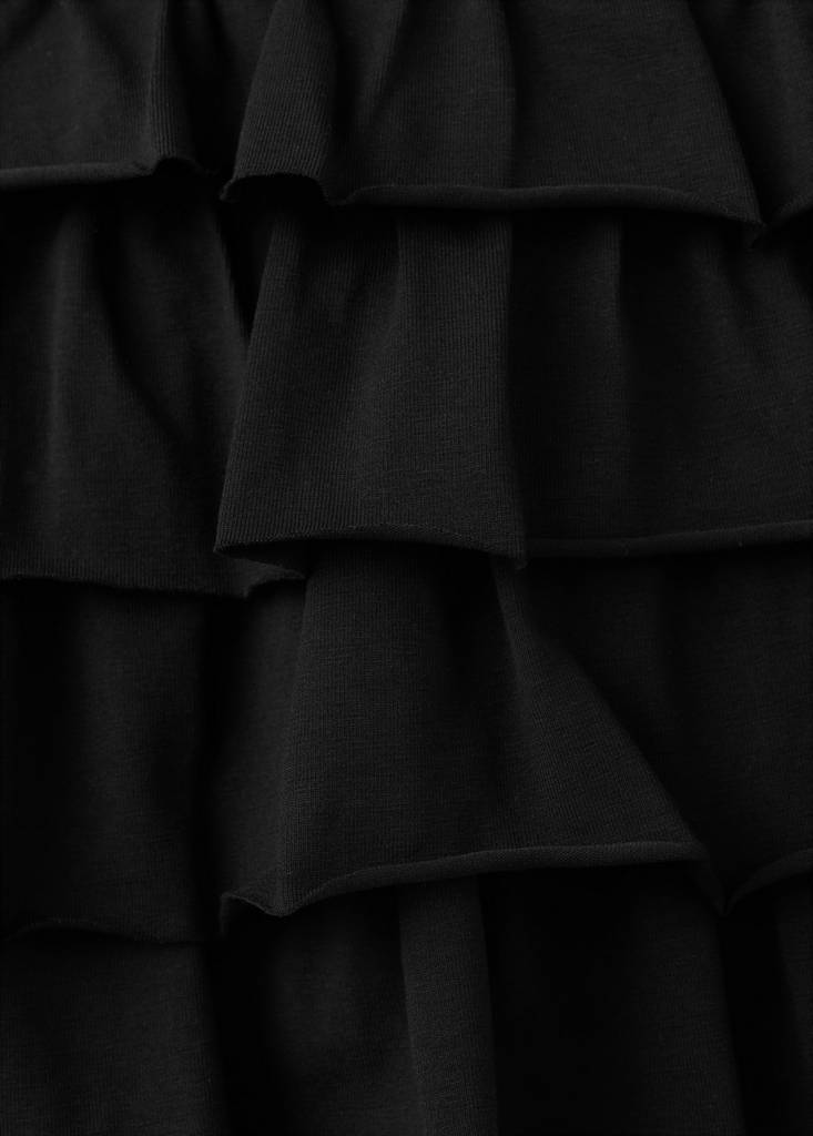 Ruffled short skirt — Black