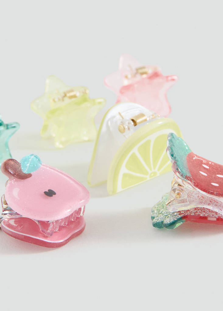 Pack of hair clips — Red