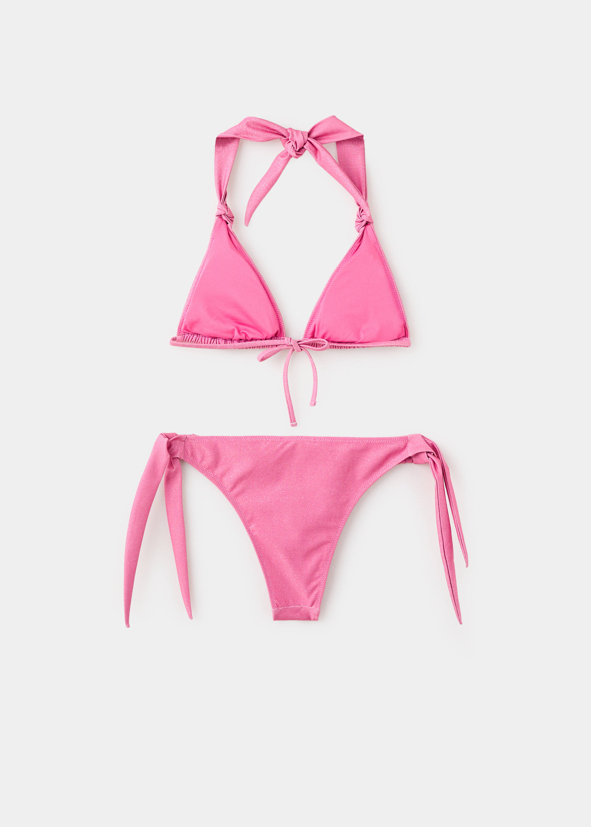 Бикини с блестками и плавками бразилиана - Обратная сторона изделия