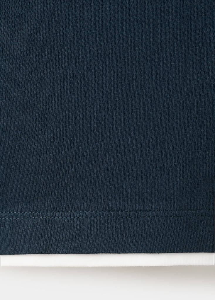 Two-tone short-sleeved T-shirt — Navy