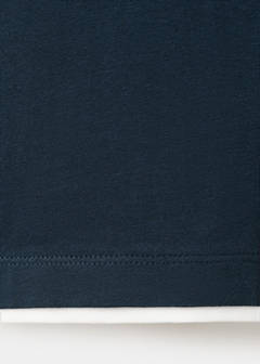 Two-tone short-sleeved T-shirt — Navy 7
