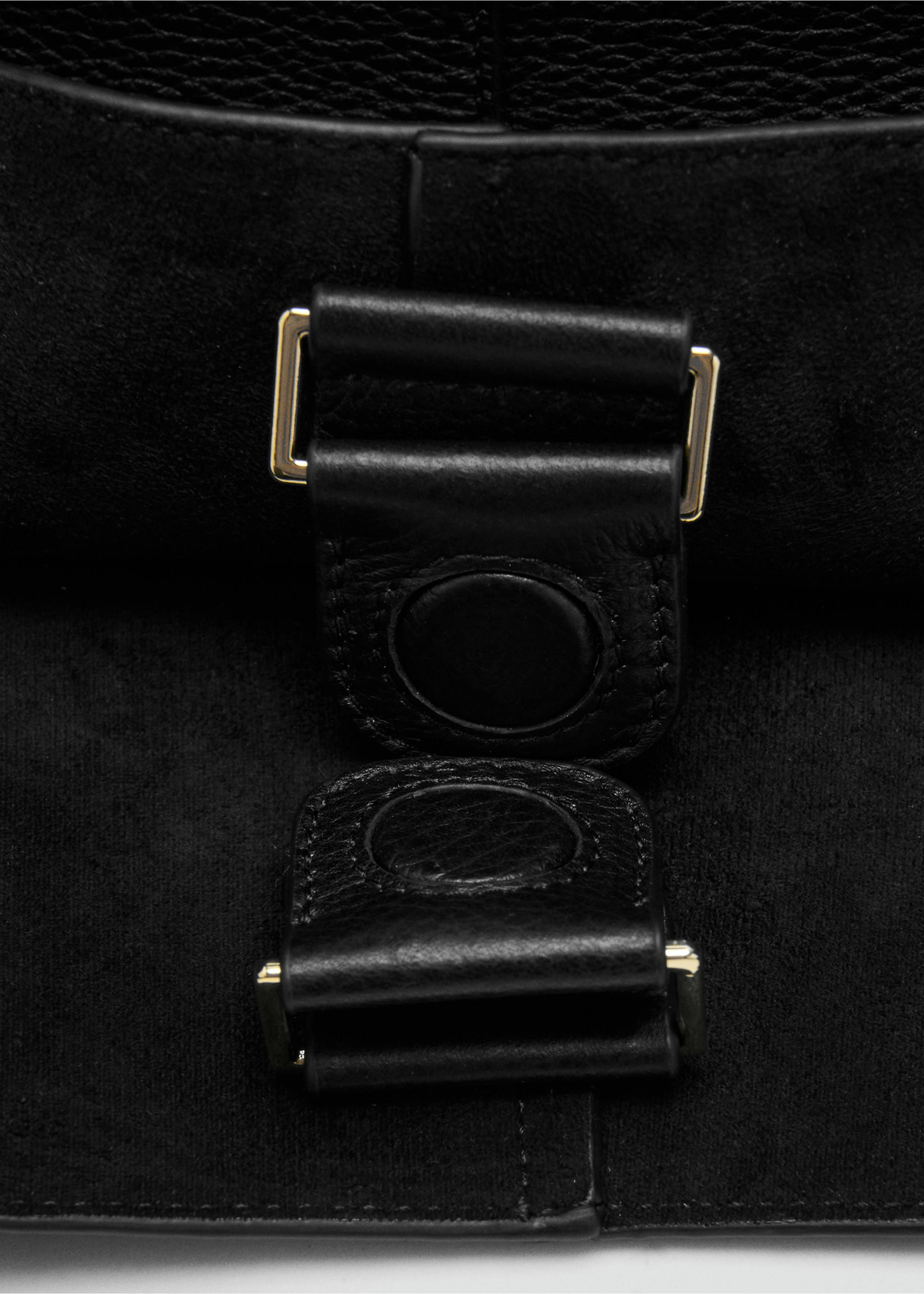 Sac porté épaule en cuir passepoilé - Détail de l'article 3, Noir. Ref: 27064788-00.