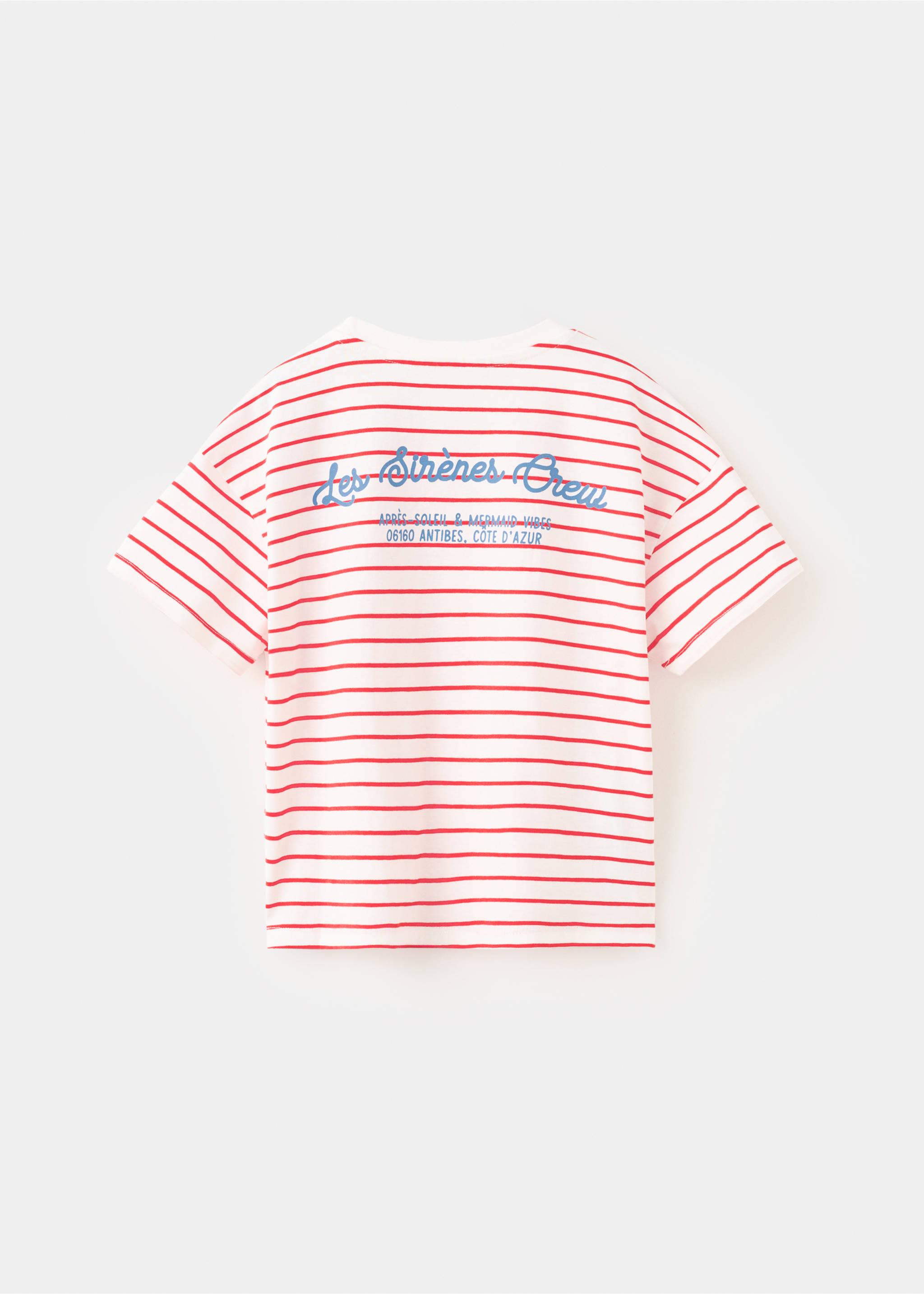 Camiseta rayas bordado - Reverso del artículo, Rojo. Ref: 27065143-00.