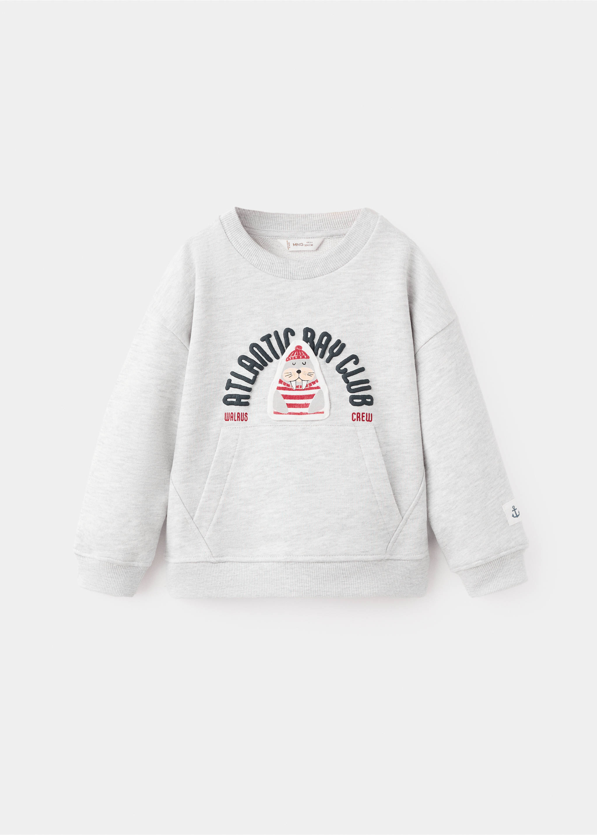 Printed cotton sweatshirt - Article without model, Light Heather Grey. Ref: 27065144-00.