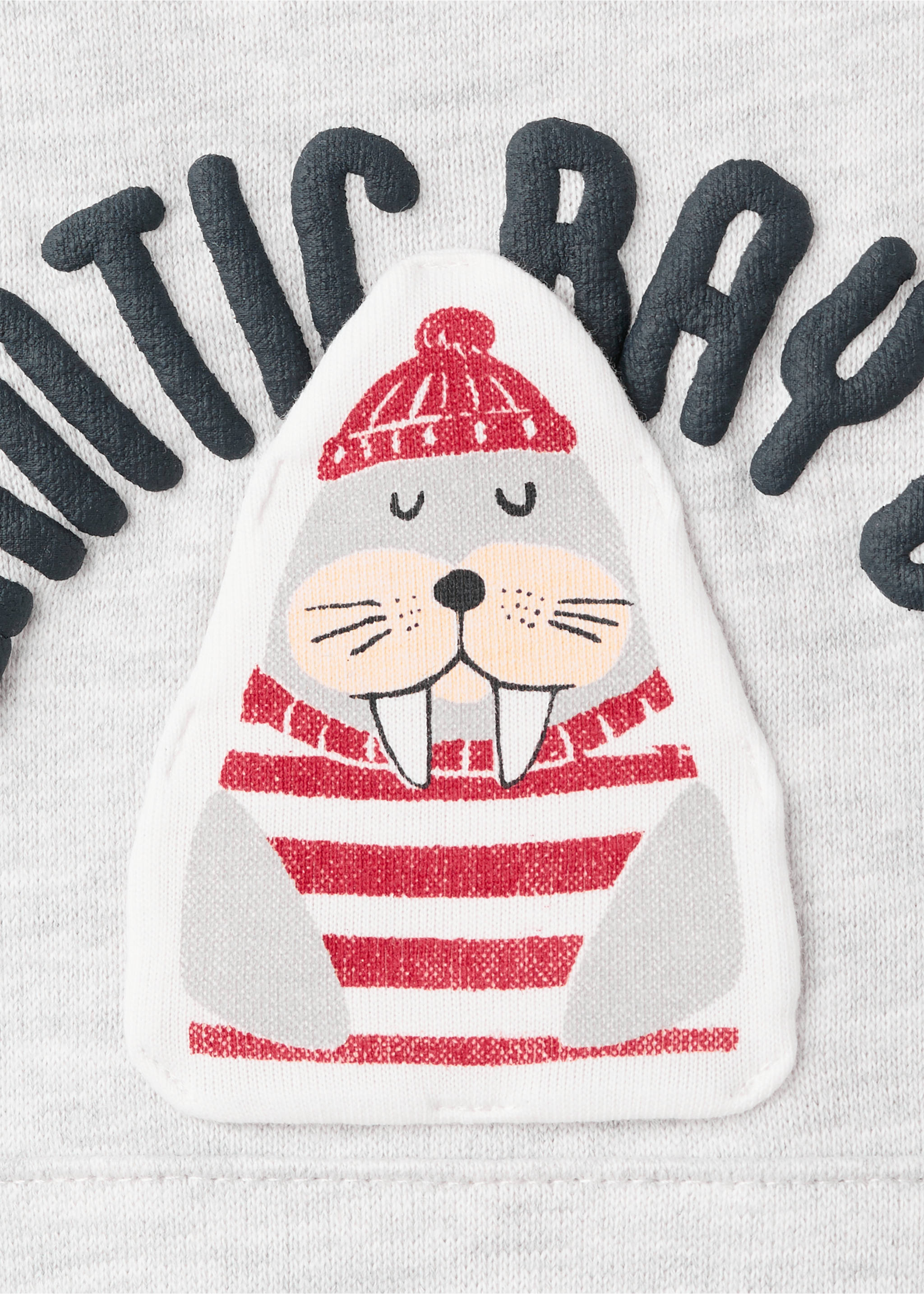 Printed cotton sweatshirt - Details of the article 8, Light Heather Grey. Ref: 27065144-00.