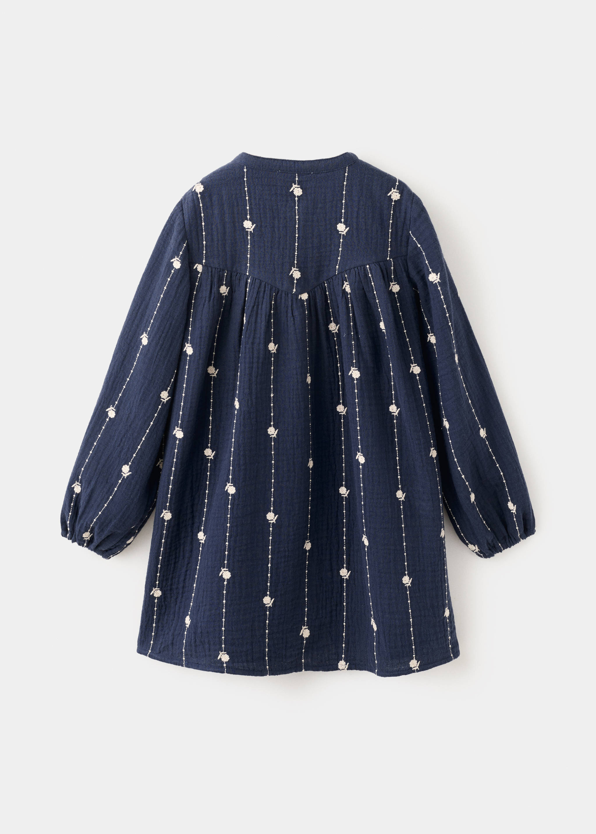 Vestido algodón bordado flores - Reverso del artículo