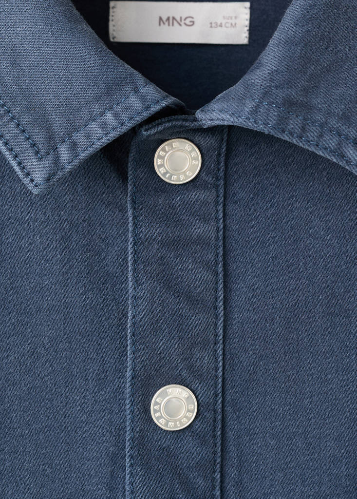 Short denim dress — Navy