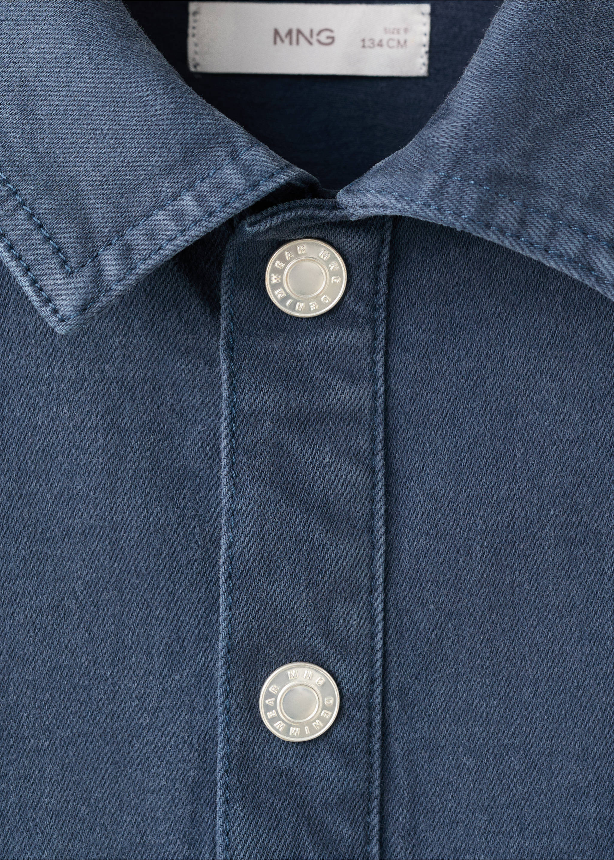 Short denim dress - Details of the article 8, Navy. Ref: 27065147-00.