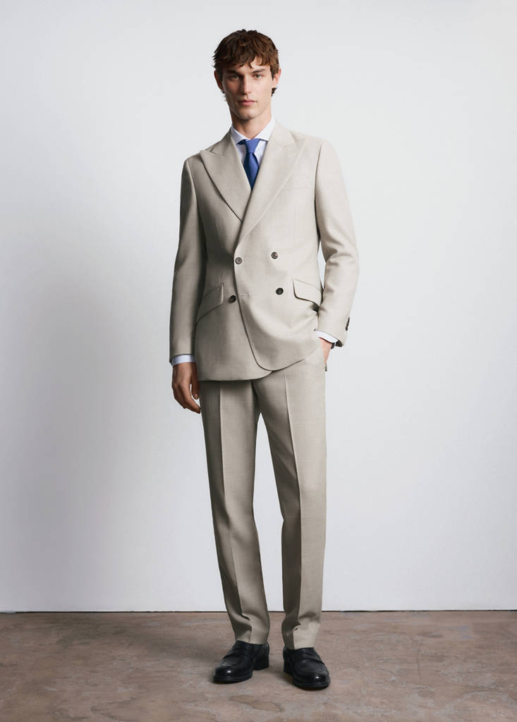 Slim fit trousers 100% Vitale Barberis Canonico® wool — Beige