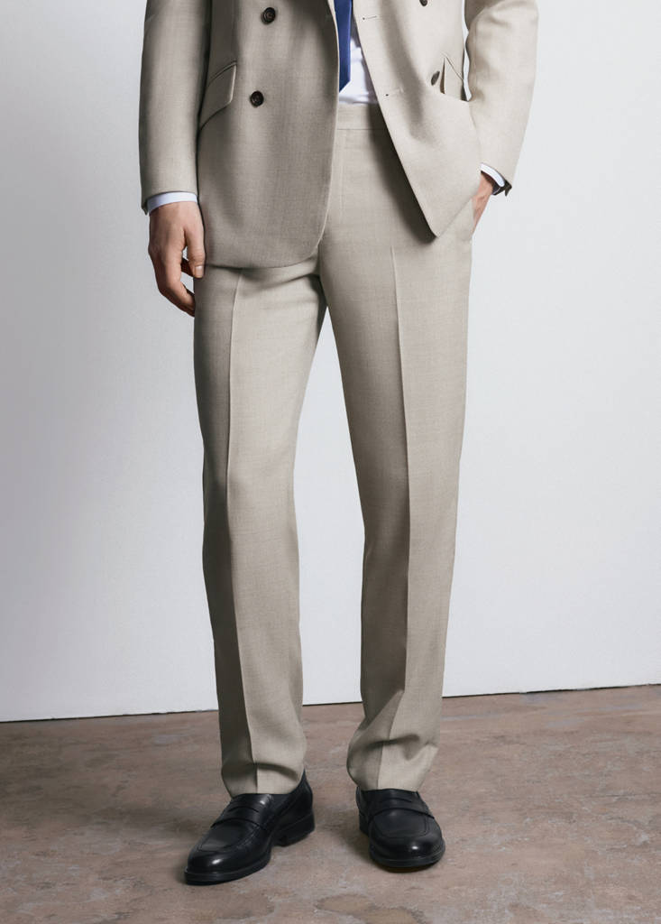 Slim fit trousers 100% Vitale Barberis Canonico® wool — Beige
