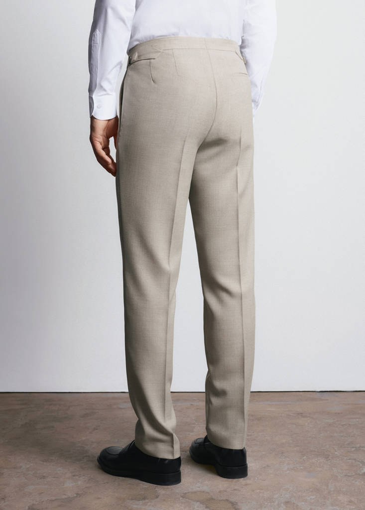 Slim fit trousers 100% Vitale Barberis Canonico® wool — Beige