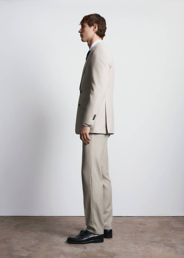 Slim fit trousers 100% Vitale Barberis Canonico® wool — Beige