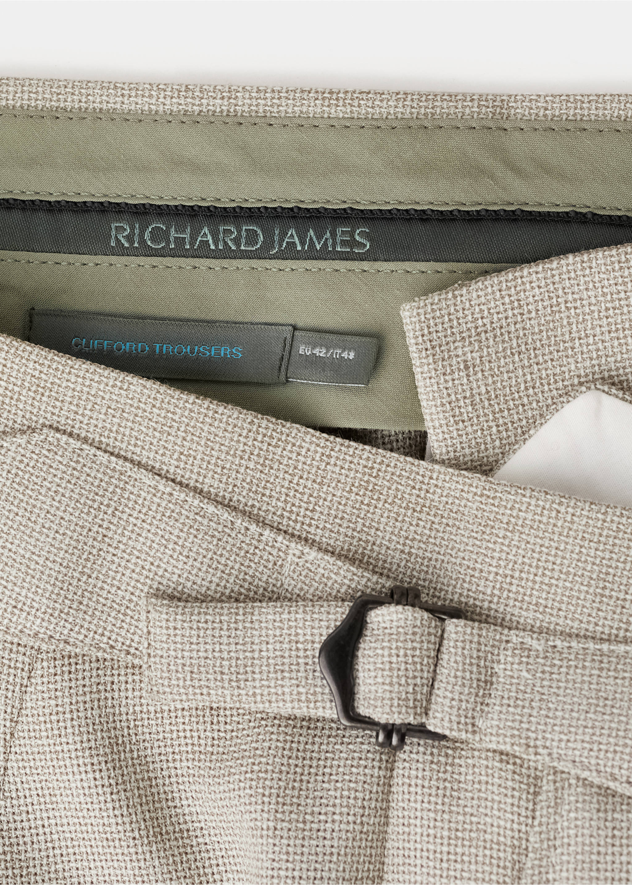 Pantalón slim fit 100% lana Vitale Barberis Canonico® - Detalle del artículo 8, Beige. Ref: 27065148-00.