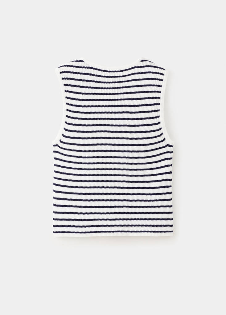 Striped knit top — Off White