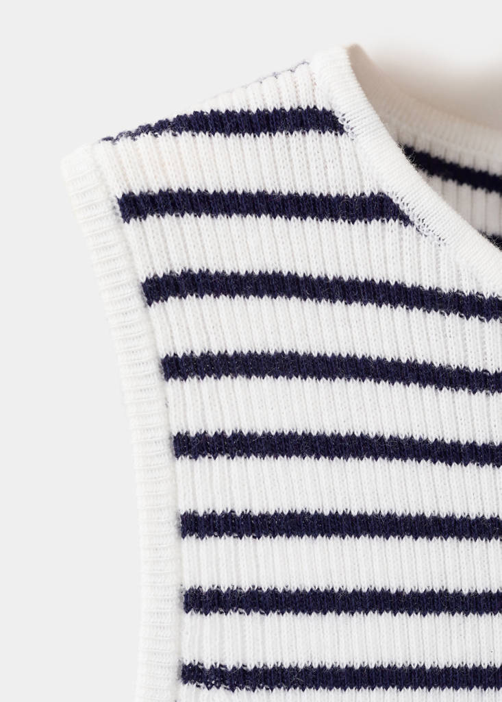 Striped knit top — Off White