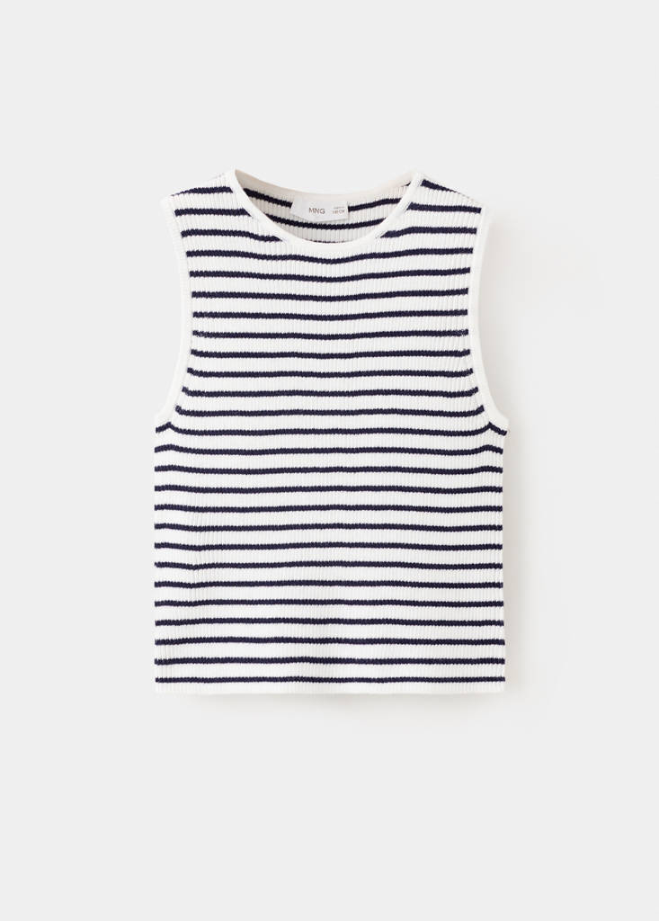 Striped knit top — Off White