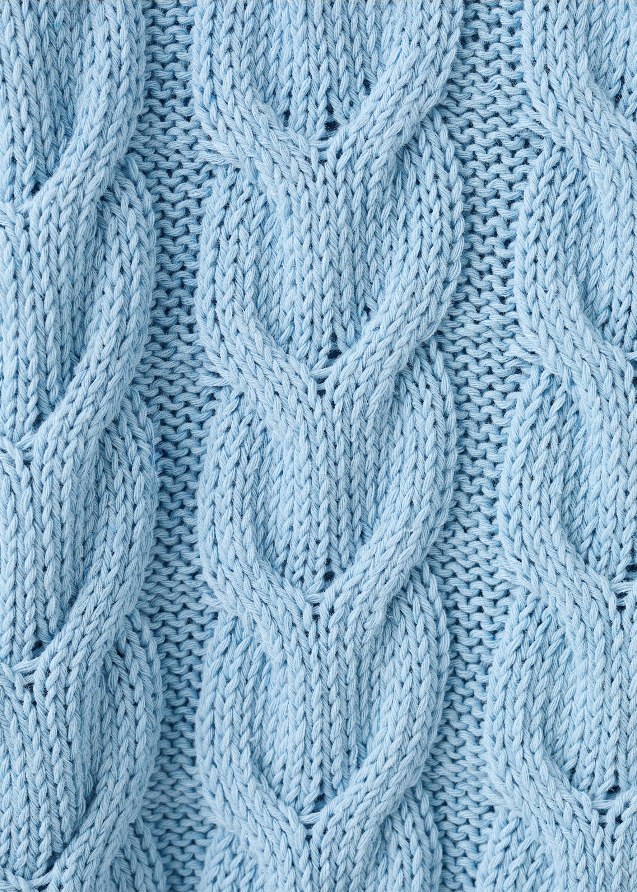 Braided knitted sweater - Details of the article 0, Sky Blue. Ref: 27065153-00.