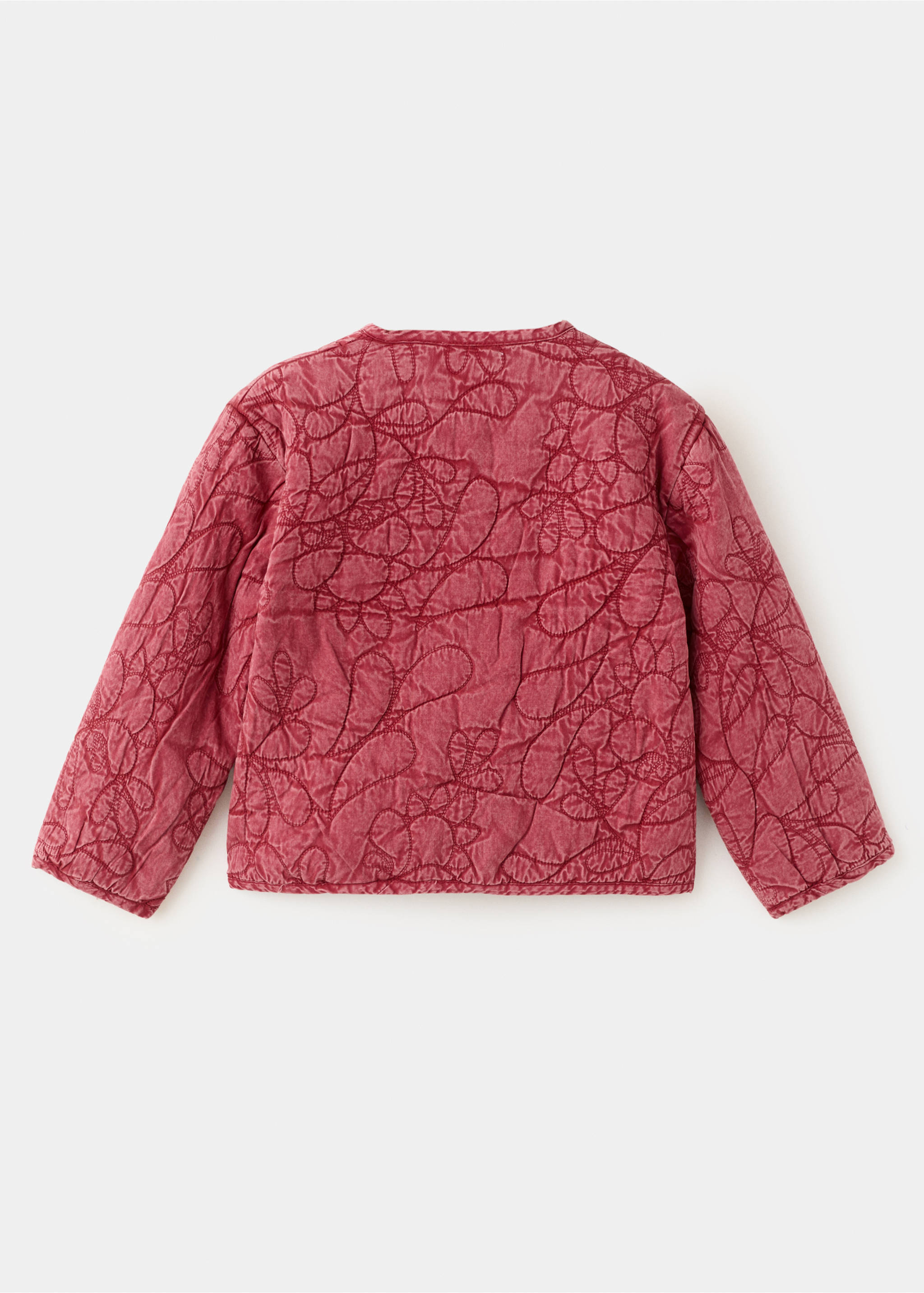 Abrigo acolchado detalles bordados - Reverso del artículo, Fresa. Ref: 27065154-00.