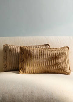 Crochet cushion cover 30x50cm — Caramel 1