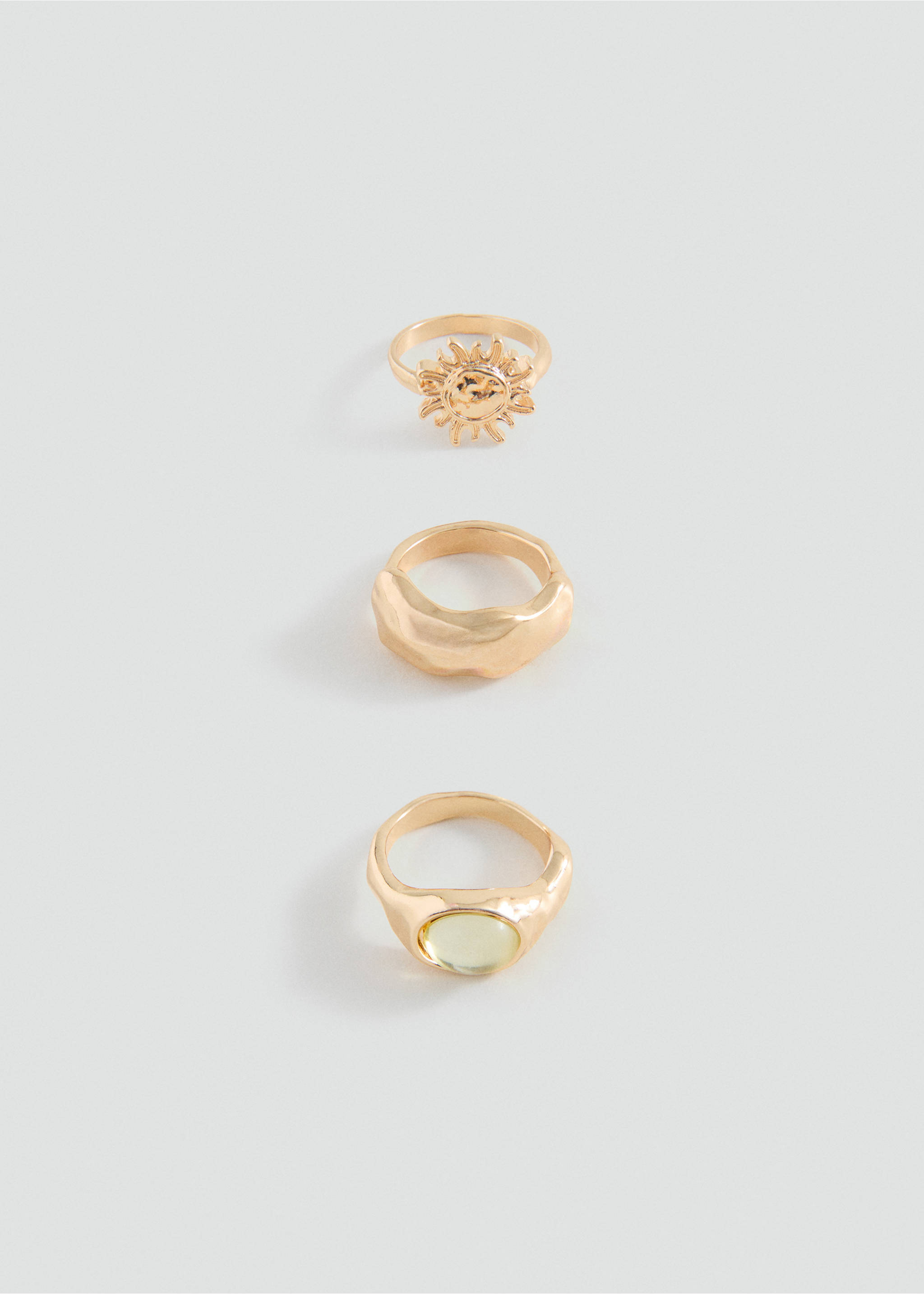 Комплект 3 комбинированных кольца - Изделие без модели, Золото. Ref: 27065161-00.