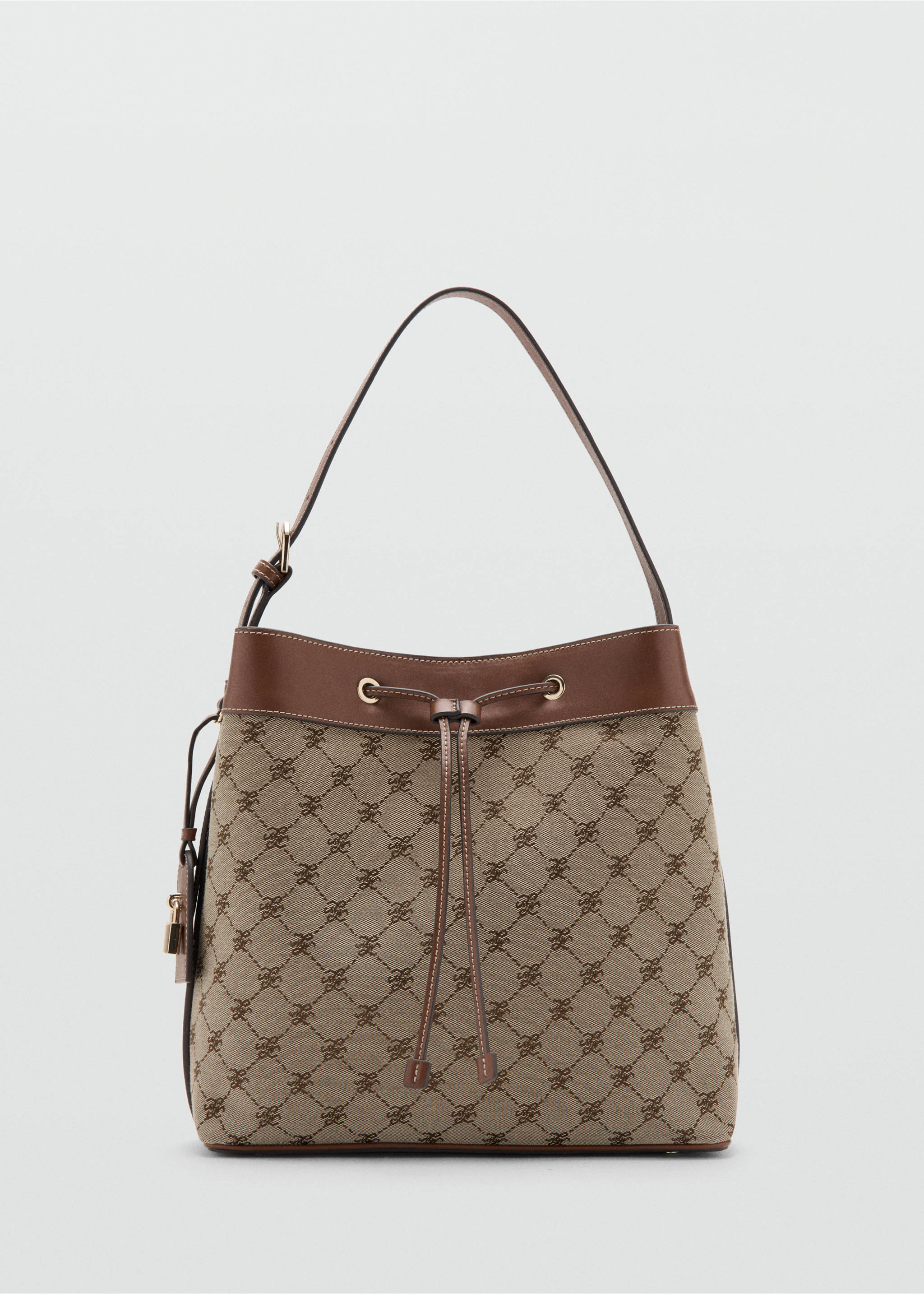 Сумка-відро з логотипом з жакардовим візерунком - Товар без моделі, Шкіра. Ref: 27065164-00.