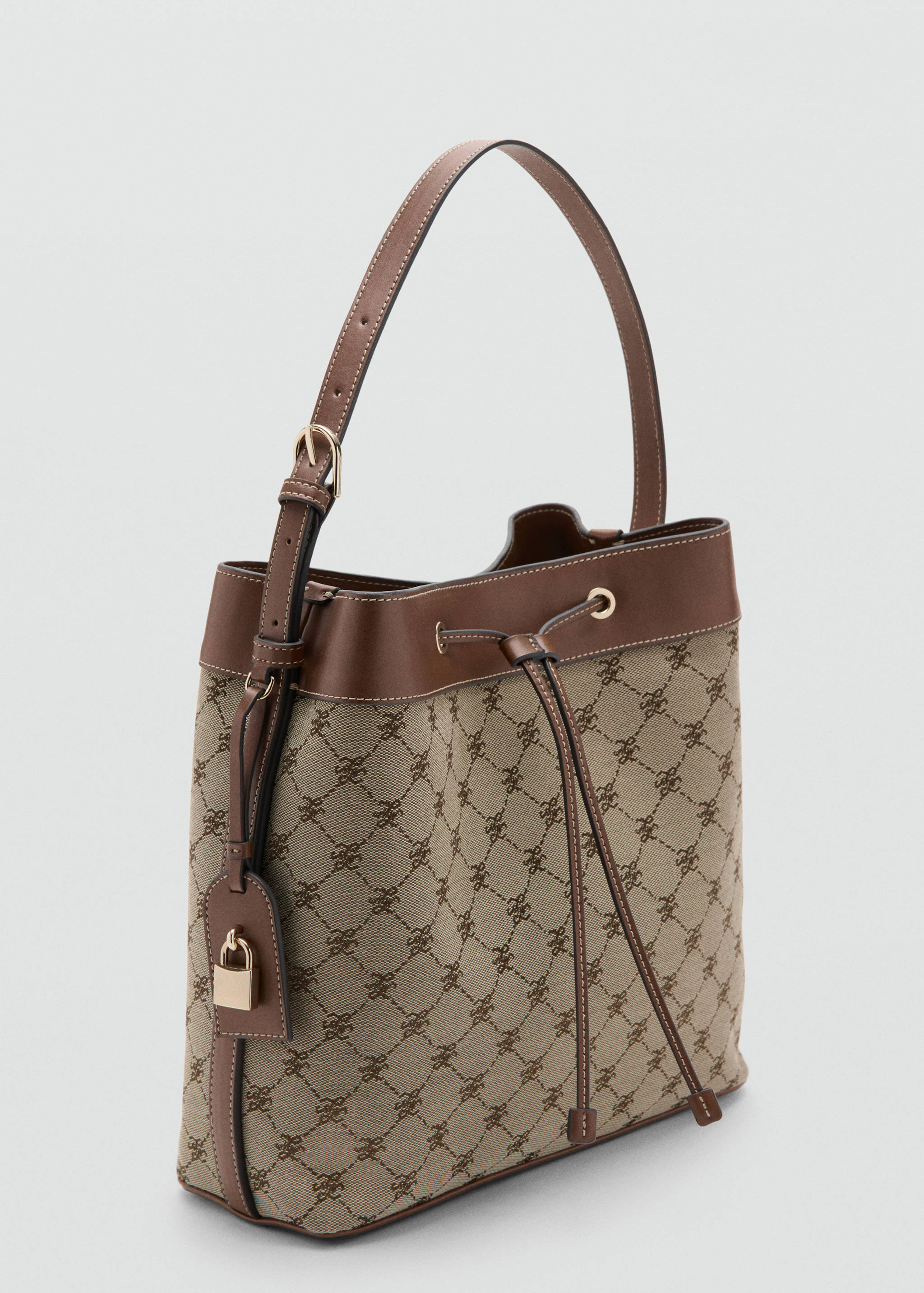 Сумка-відро з логотипом з жакардовим візерунком - Середній план