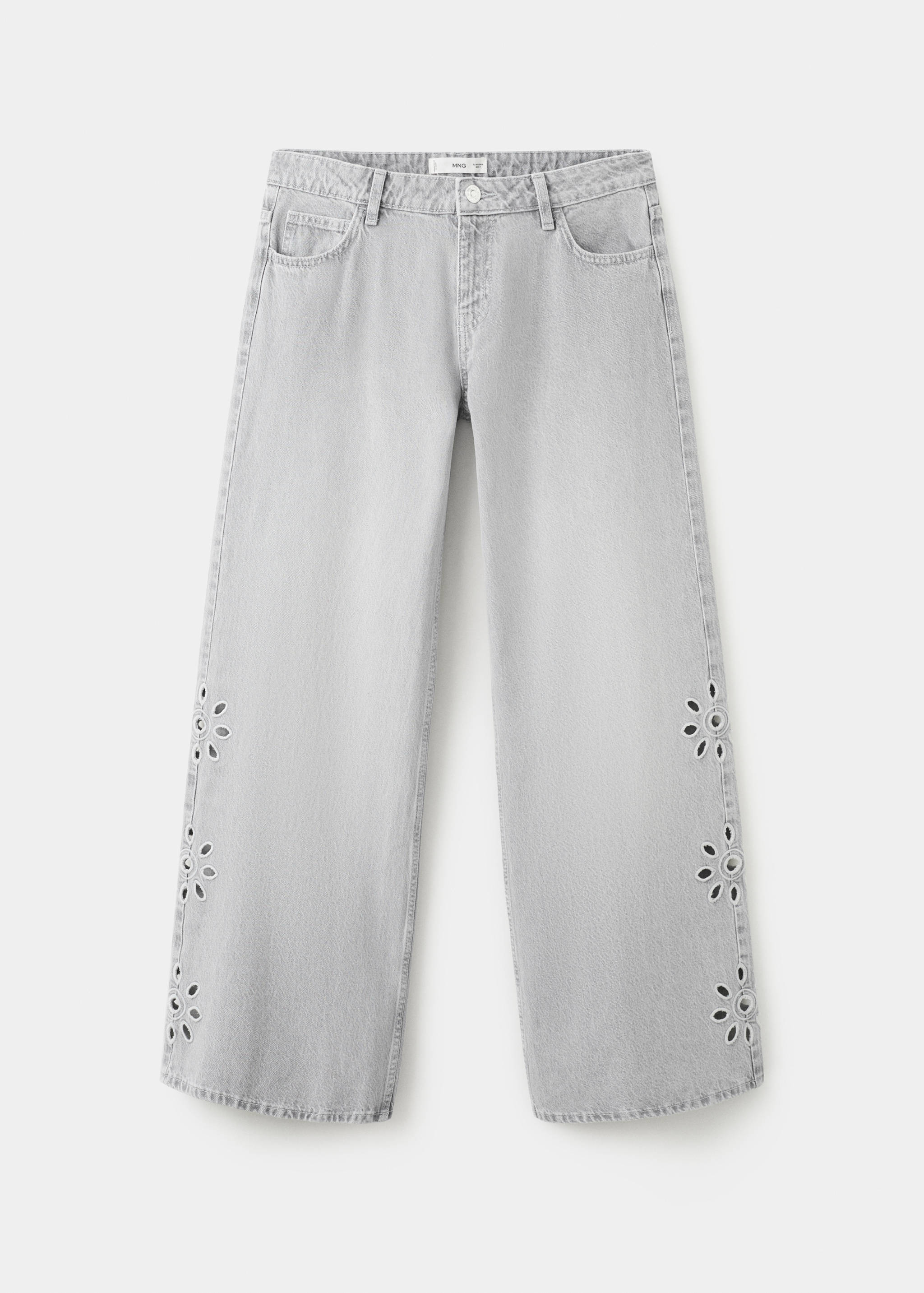 Embroidered straight-leg jeans - Article without model